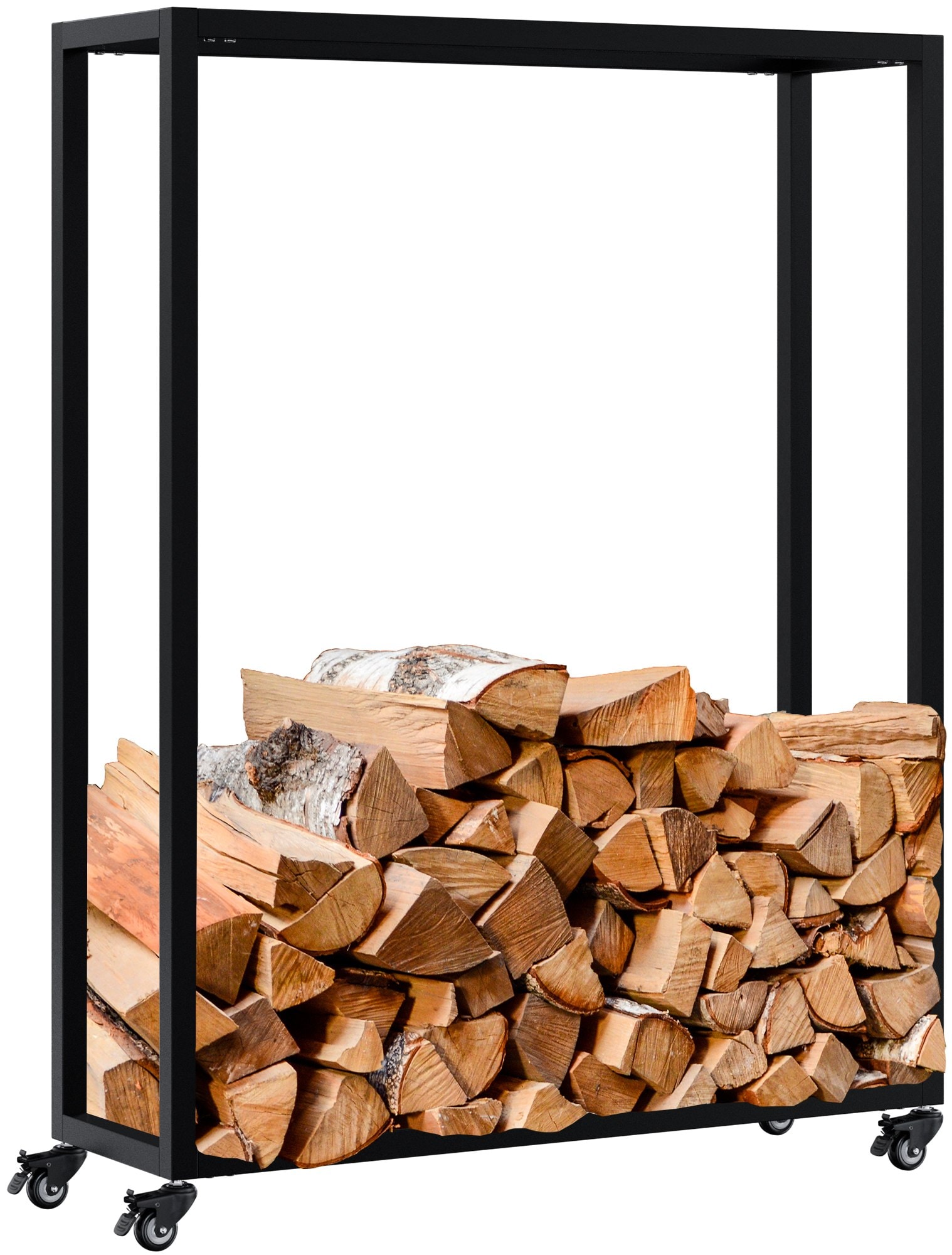 CLP Kaminholzst&auml;nder innen Metall mit Rollen Hilta, Kaminholzregal aus stabilem Metall, Aufbewahrung f&uuml;r Brennholz im Wohnzimmer - Bild 1