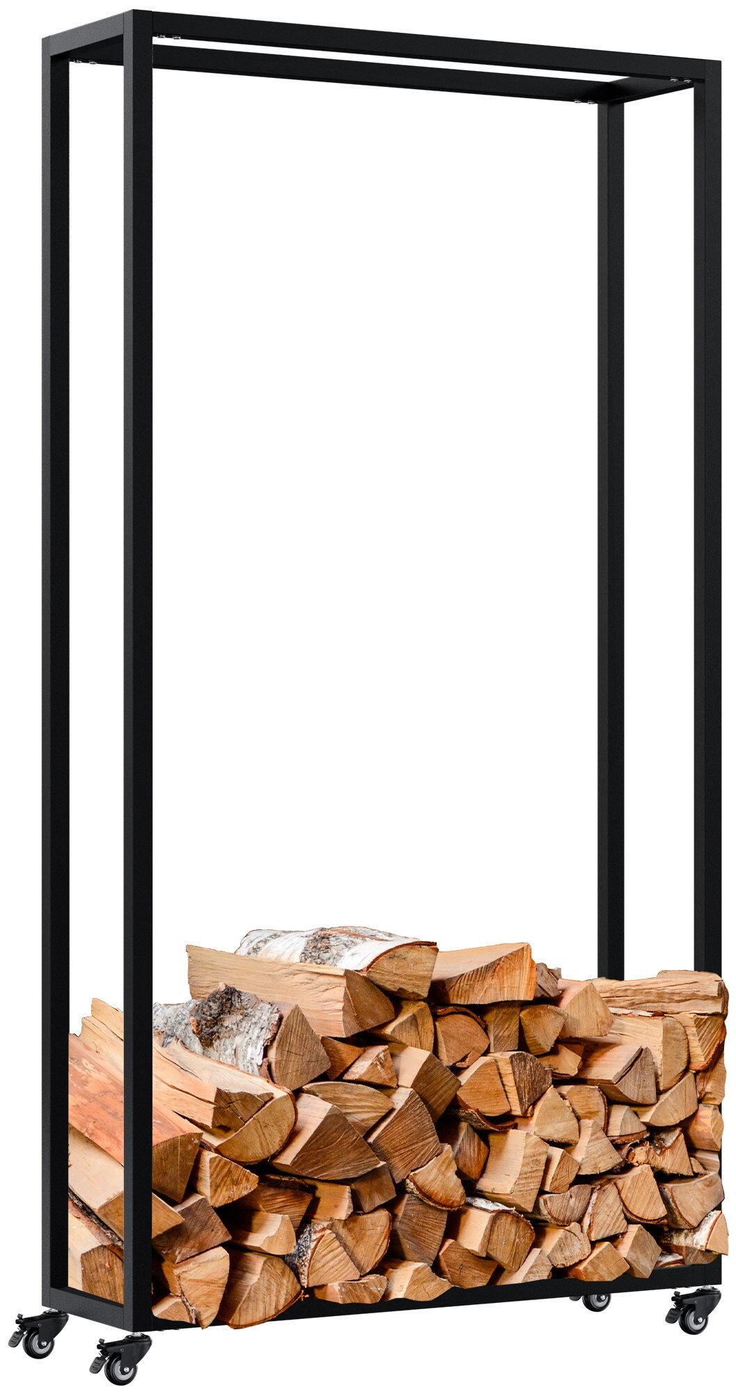 CLP Kaminholzst&auml;nder innen Metall mit Rollen Hilta, Kaminholzregal aus stabilem Metall, Aufbewahrung f&uuml;r Brennholz im Wohnzimmer - Bild 1