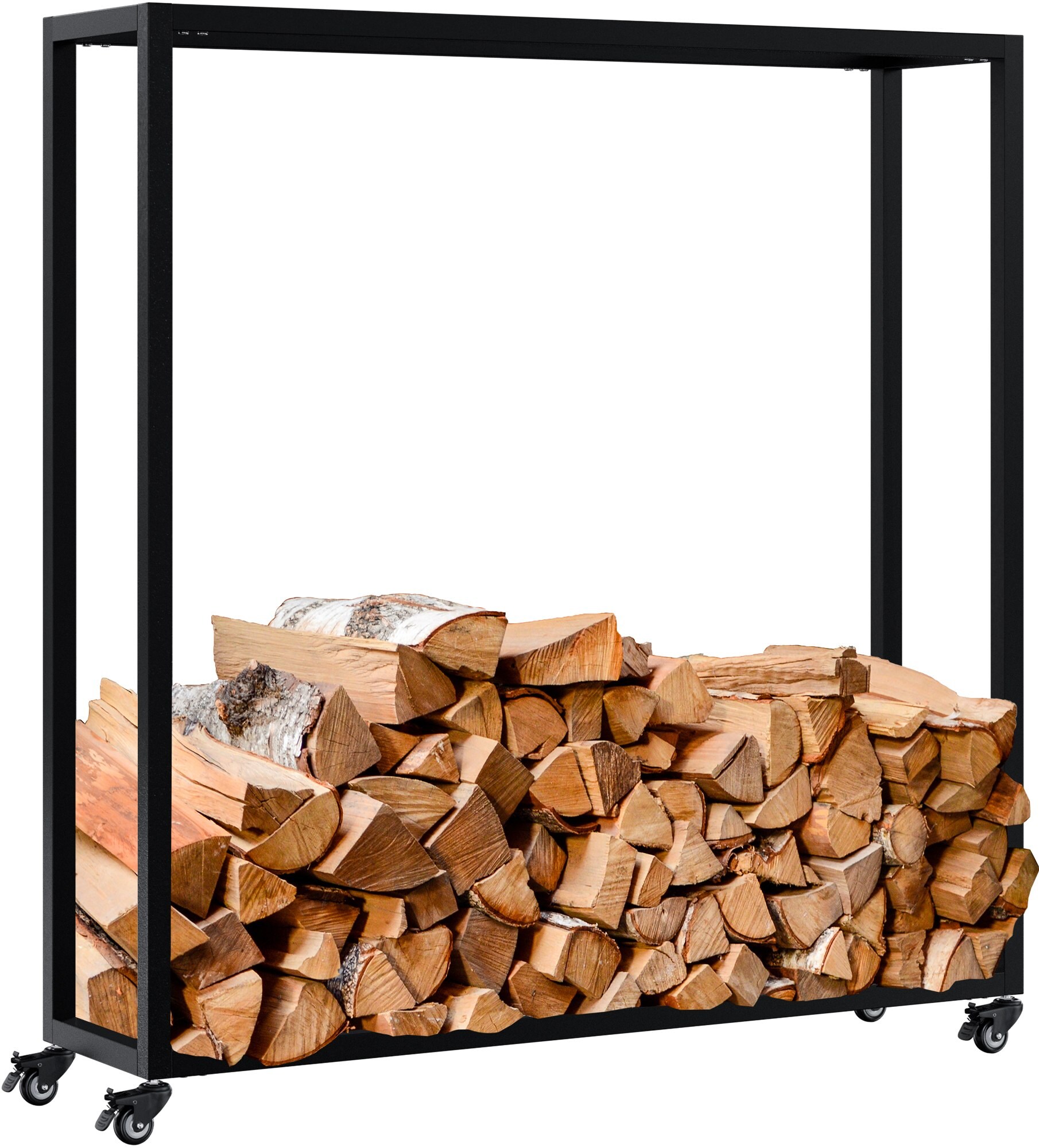 CLP Kaminholzst&auml;nder innen Metall mit Rollen Hilta, Kaminholzregal aus stabilem Metall, Aufbewahrung f&uuml;r Brennholz im Wohnzimmer - Bild 1