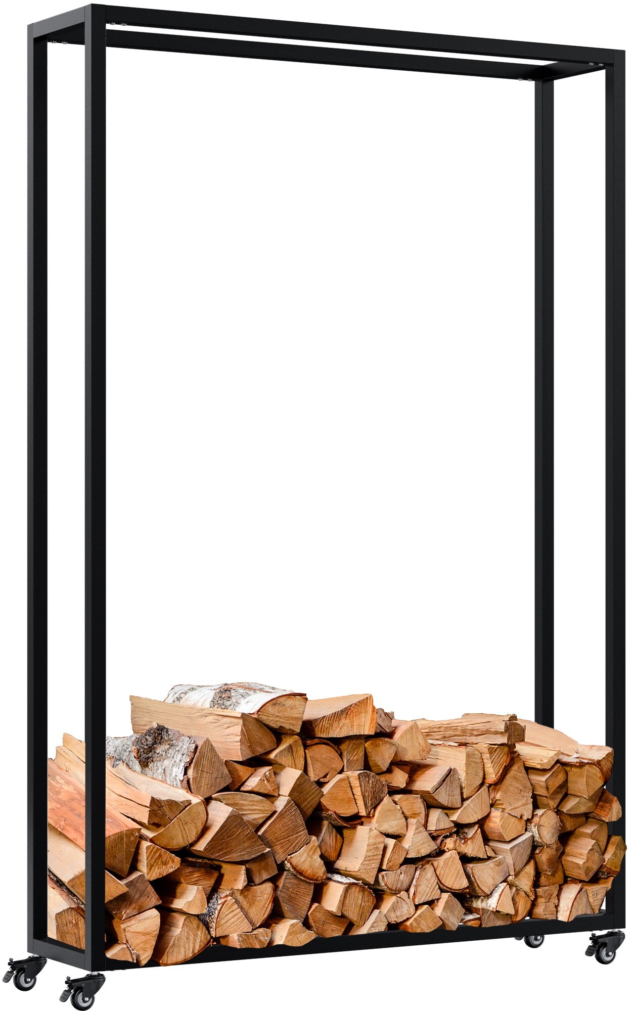 CLP Kaminholzst&auml;nder innen Metall mit Rollen Hilta, Kaminholzregal aus stabilem Metall, Aufbewahrung f&uuml;r Brennholz im Wohnzimmer - Bild 1