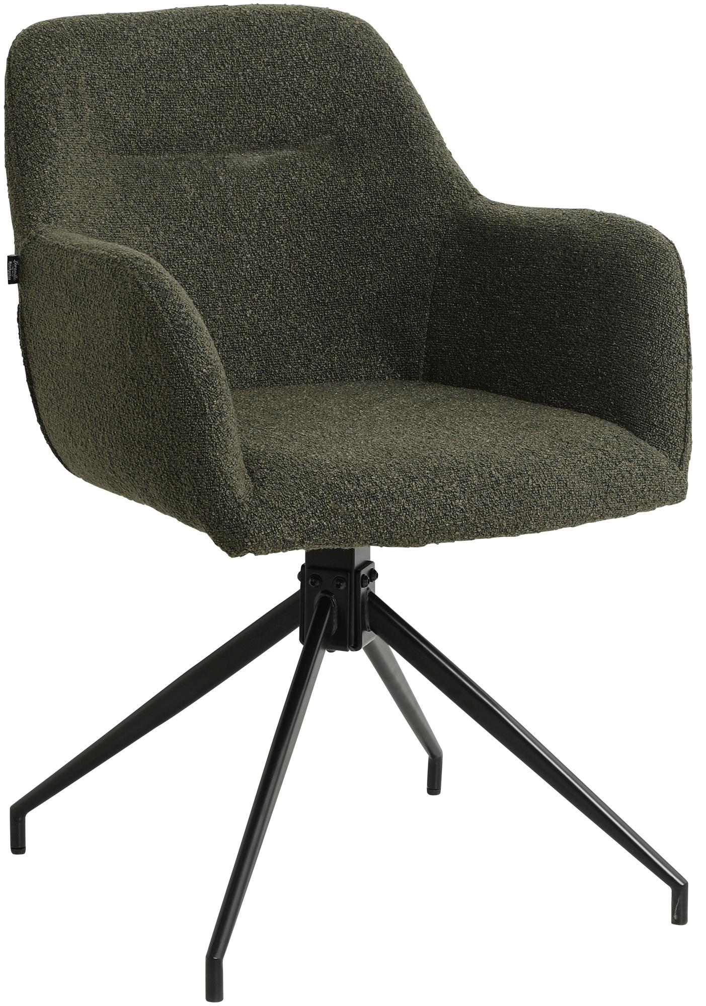 CLP Esszimmerstuhl drehbar Merlinda mit Teddystoff, 180&deg; schwenkbarer Sessel mit Armlehnen und R&uuml;ckenlehne, Polsterstuhl mit Metallgestell - Bild 1