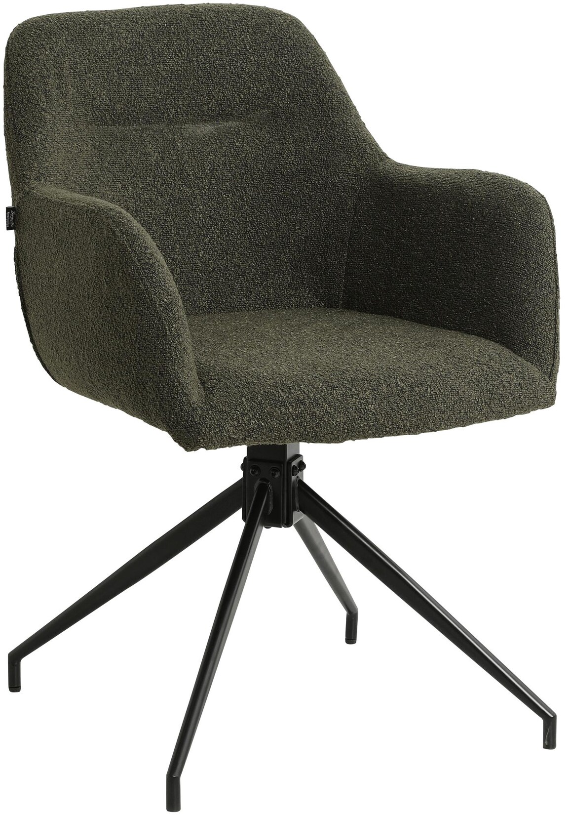 CLP Esszimmerstuhl drehbar Merlinda mit Teddystoff, Sessel gepolstert 360° schwenkbar, Polsterstuhl mit Armlehnen und Rückenlehne
