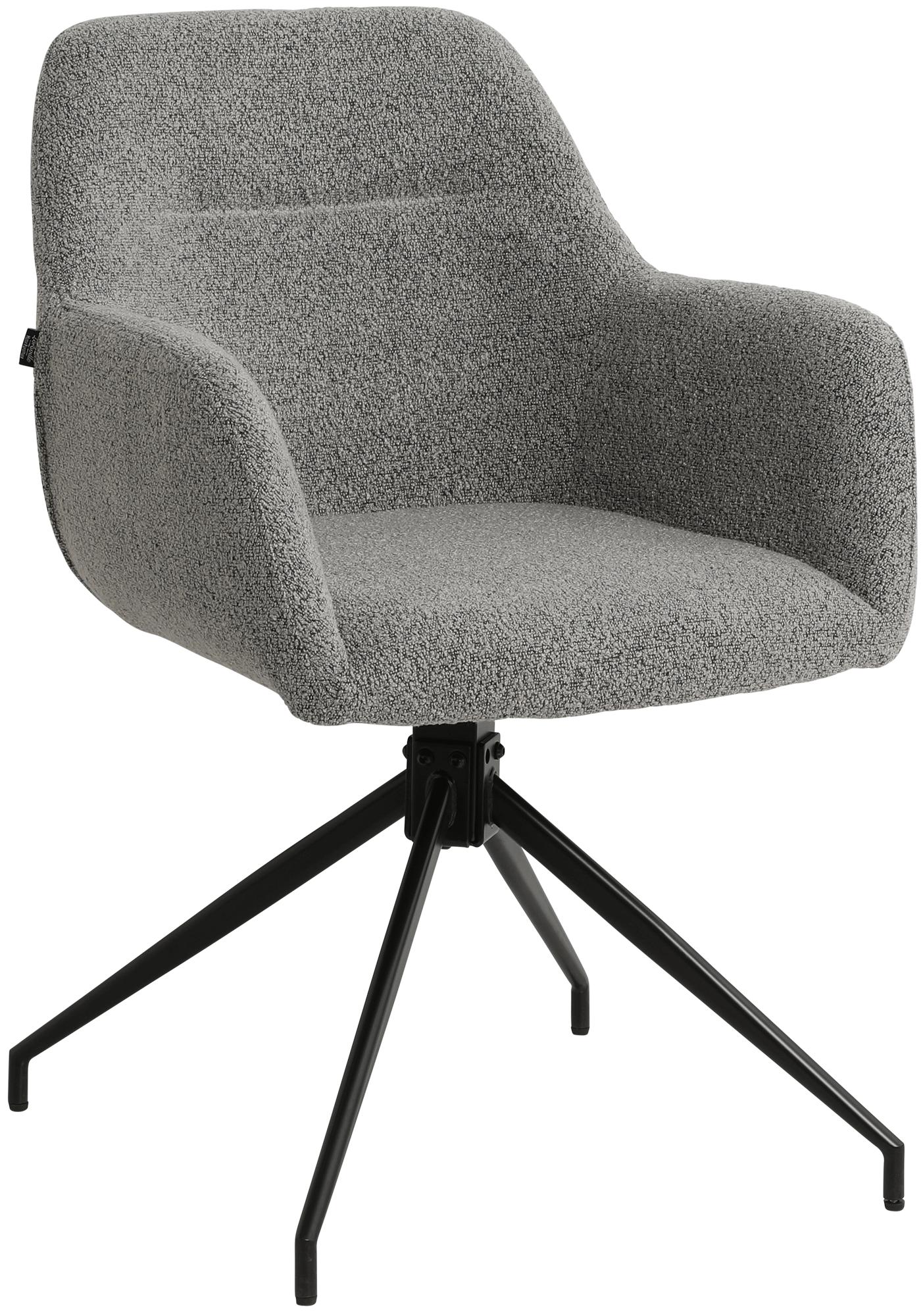 CLP Esszimmerstuhl drehbar Merlinda mit Teddystoff, 360&deg; schwenkbarer Sessel mit Armlehnen und R&uuml;ckenlehne, Polsterstuhl mit Metallgestell - Bild 1