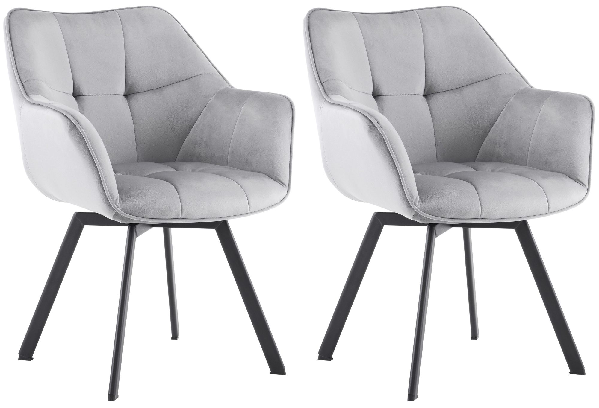 CLP 2er Set Esszimmerstuhl Jordi aus Samt | Drehbarer Sessel f&uuml;r Wohn- und Essbereiche | Ergonomisches Design belastbar bis 150 kg - Bild 1