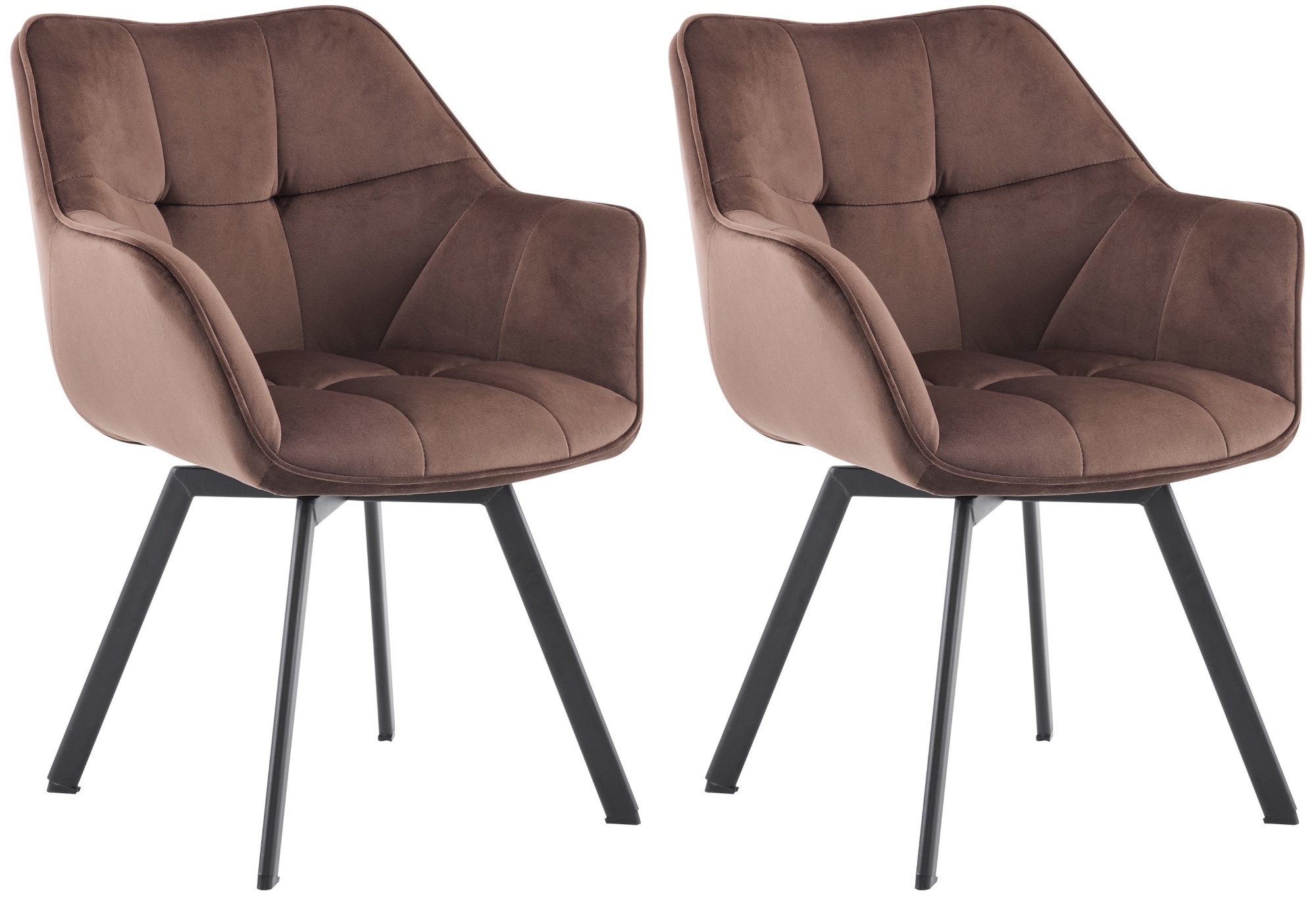 CLP 2er Set Esszimmerstuhl Jordi aus Samt | Drehbarer Sessel f&uuml;r Wohn- und Essbereiche | Ergonomisches Design belastbar bis 150 kg - Bild 1