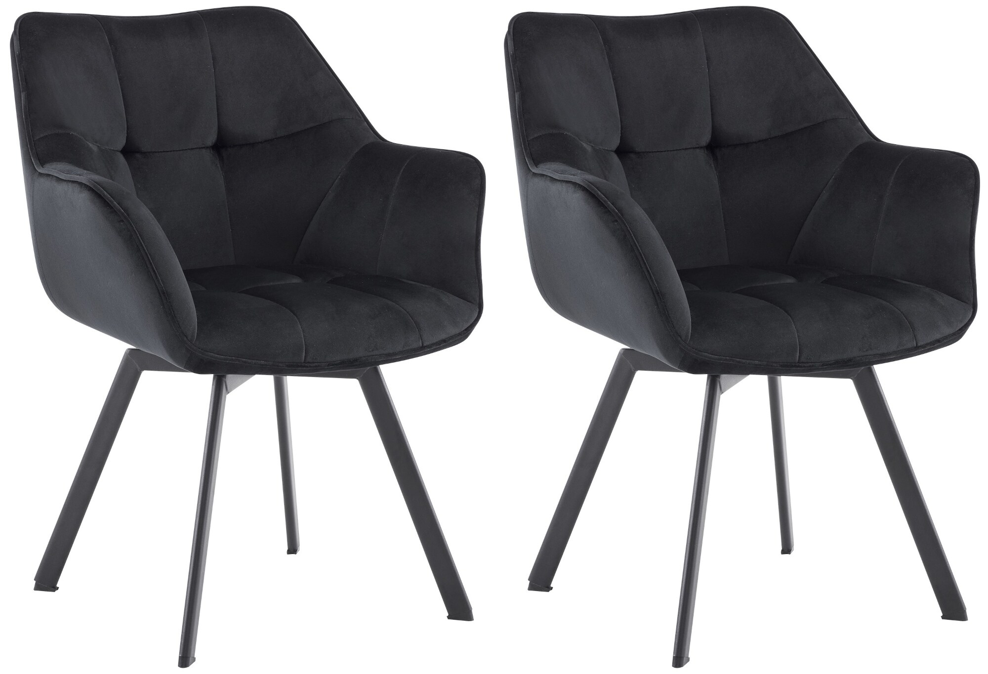 CLP 2er Set Esszimmerstuhl Jordi aus Samt | Drehbarer Sessel f&uuml;r Wohn- und Essbereiche | Ergonomisches Design belastbar bis 150 kg - Bild 1