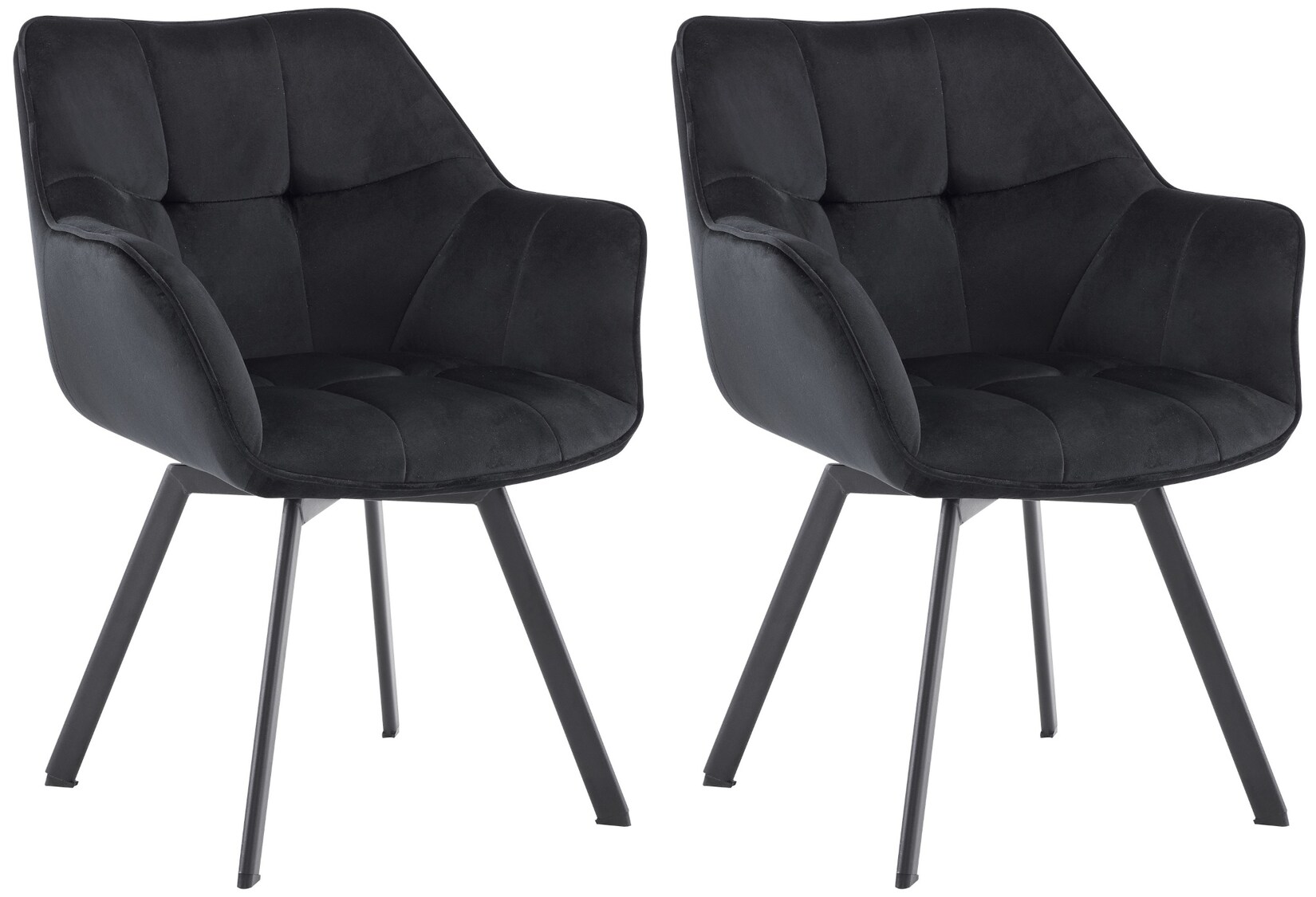 CLP 2er Set Esszimmerstuhl Jordi aus Samt   Drehbarer Sessel für Wohn- und Essbereiche   Ergonomisches Design belastbar bis 150 kg | 04255716363918