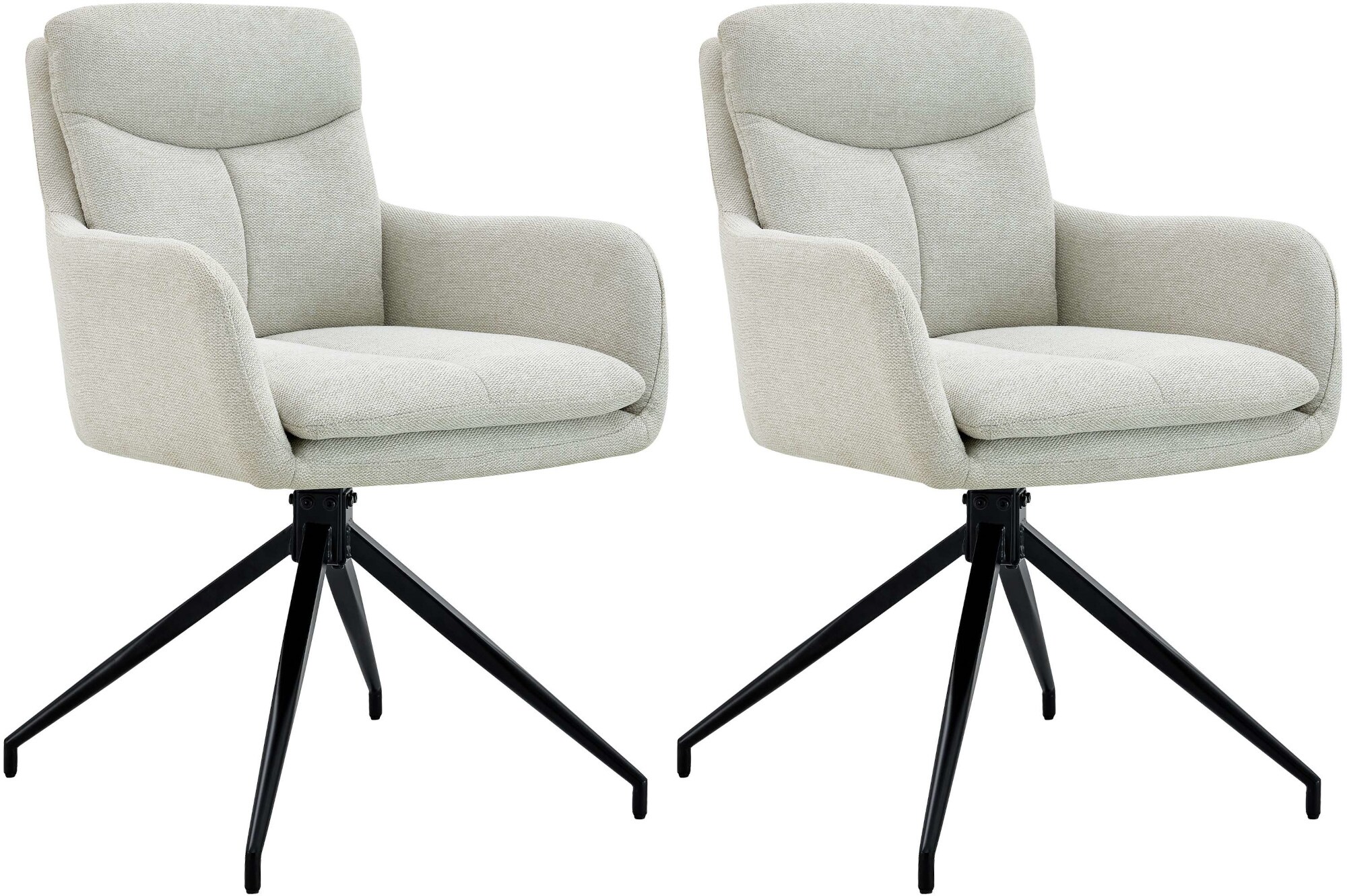 CLP Esszimmerstuhl 2er Set drehbar Somers Stoff, 180&deg; schwenkbare Sessel mit Armlehnen und R&uuml;ckenlehnen, K&uuml;chenst&uuml;hle gepolstert - Bild 1