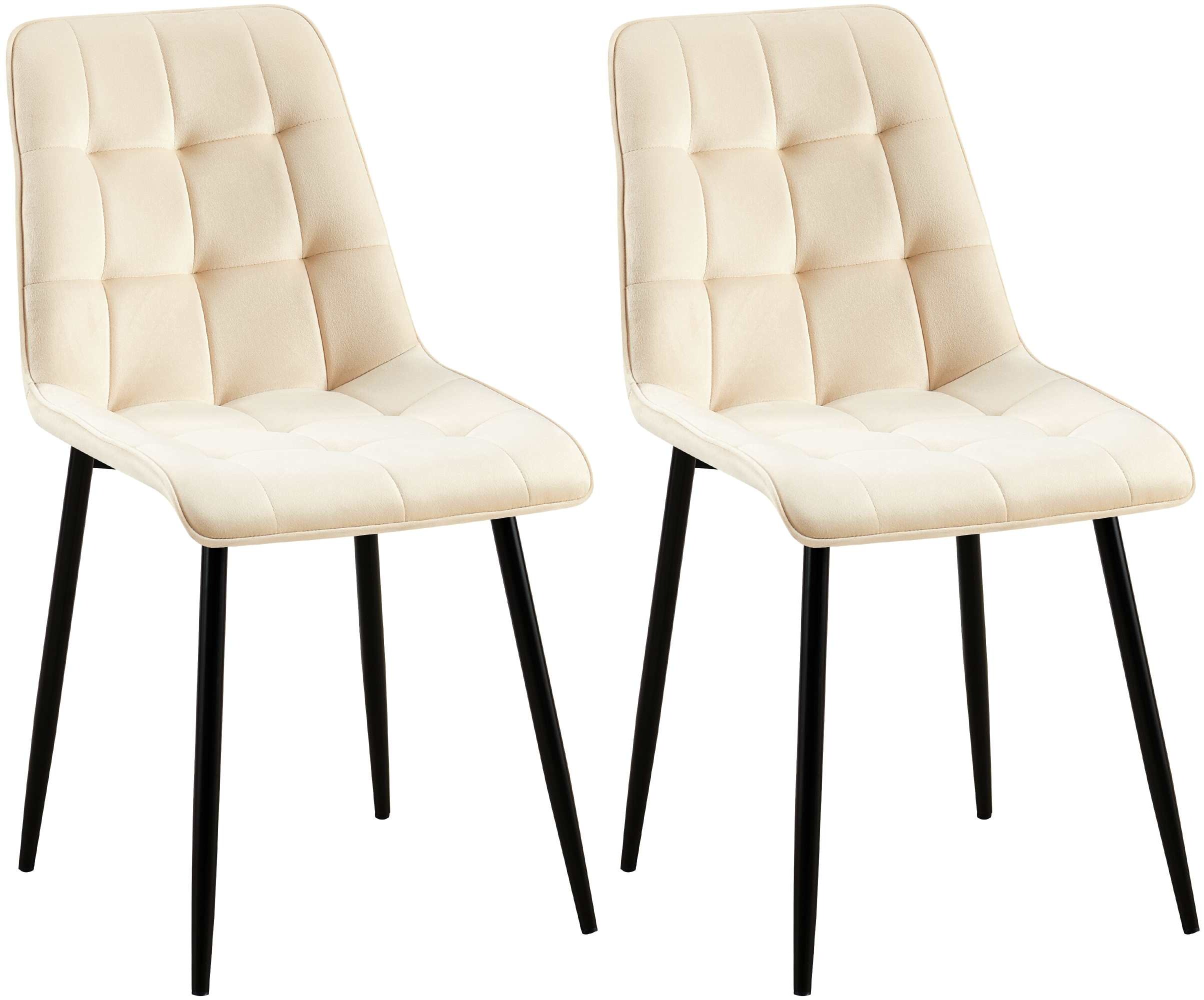 CLP 2er Set Esszimmerstuhl Gifford I Polsterstuhl mit Samtbezug I K&uuml;chenstuhl mit R&uuml;ckenlehne - Bild 1