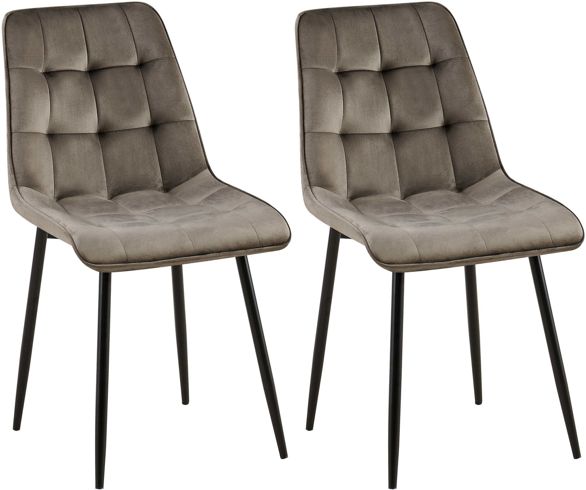 CLP 2er Set Esszimmerstuhl Gifford I Polsterstuhl mit Samtbezug I K&uuml;chenstuhl mit R&uuml;ckenlehne - Bild 1