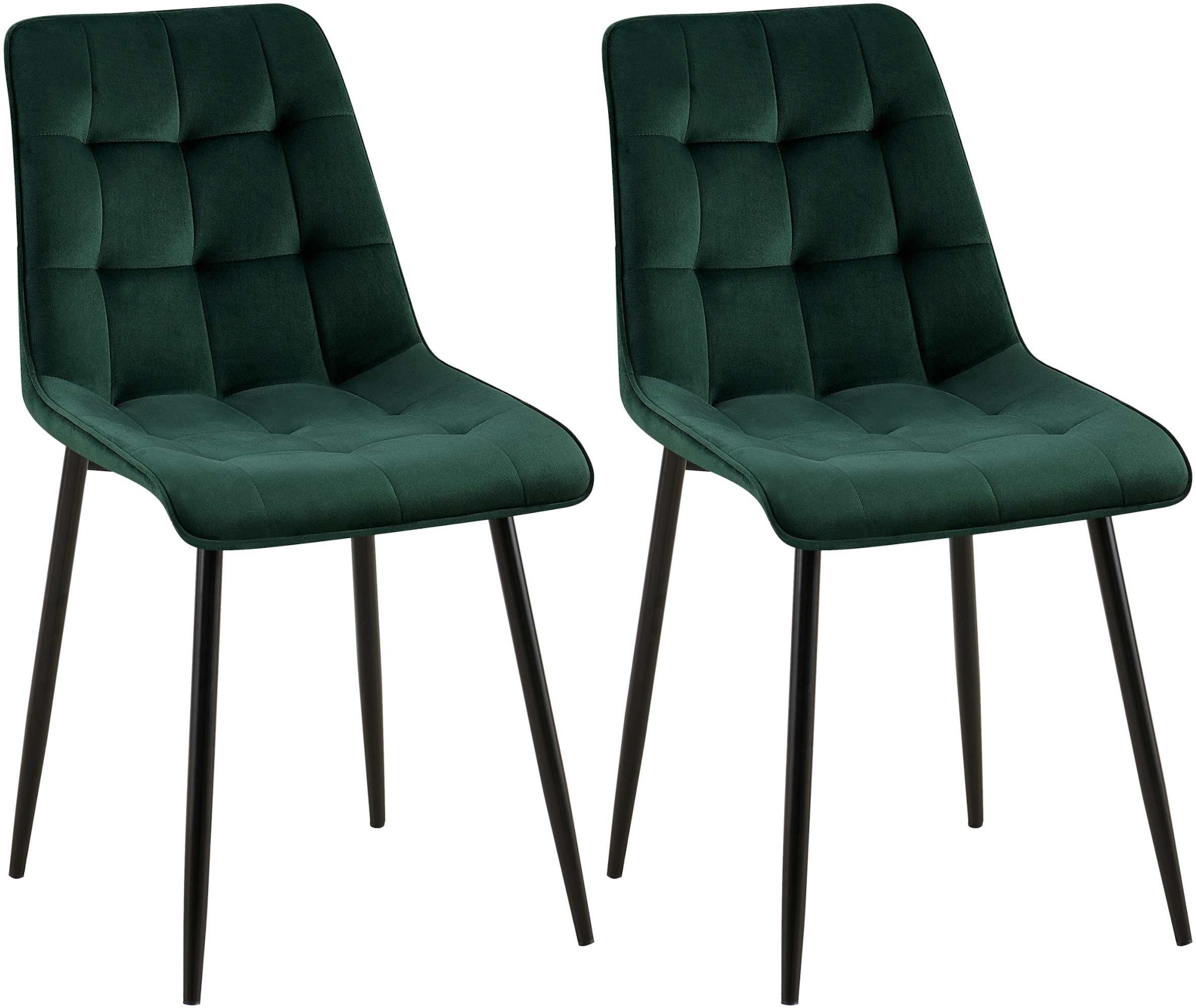 CLP 2er Set Esszimmerstuhl Gifford I Polsterstuhl mit Samtbezug I K&uuml;chenstuhl mit R&uuml;ckenlehne - Bild 1