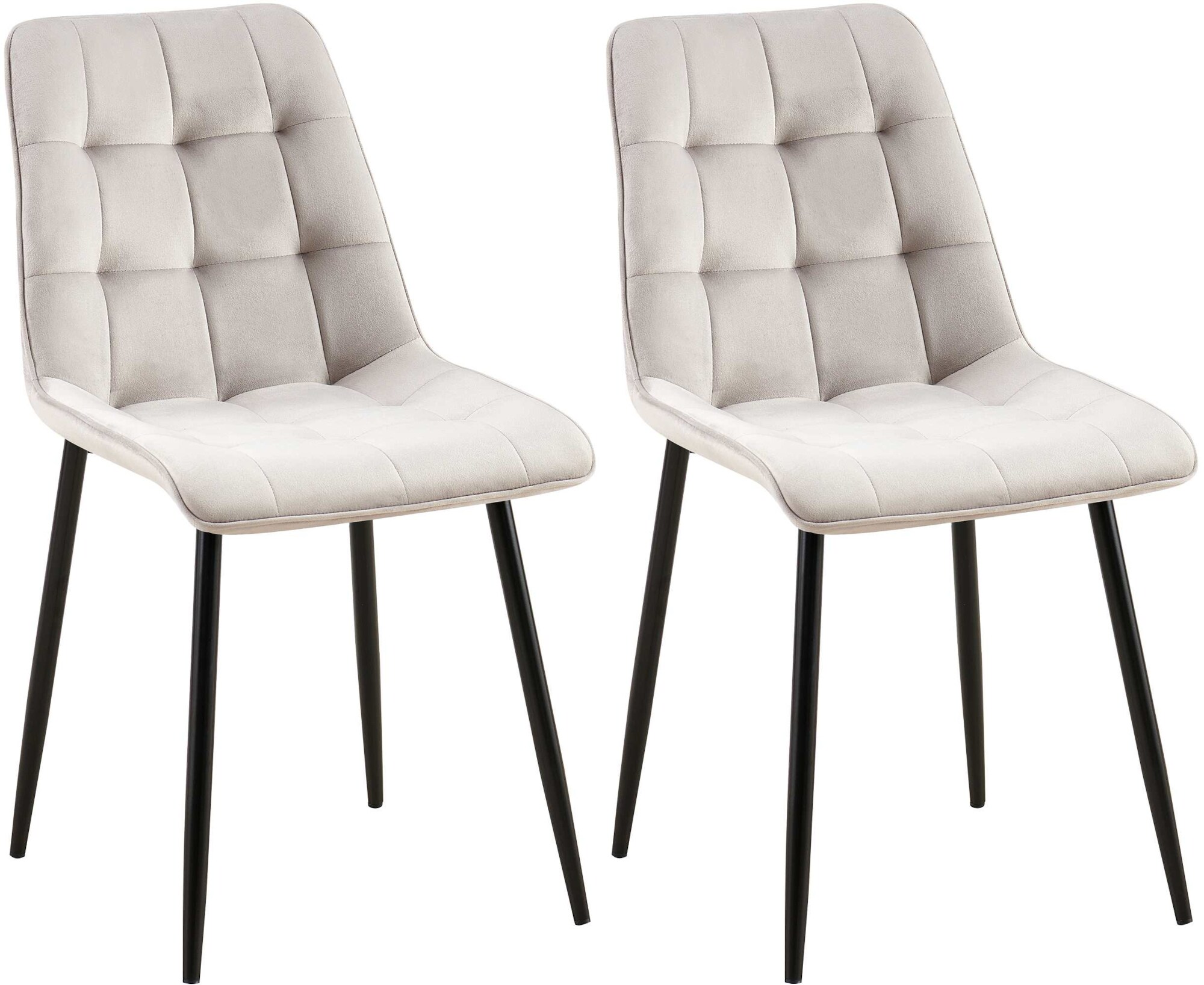 CLP 2er Set Esszimmerstuhl Gifford I Polsterstuhl mit Samtbezug I K&uuml;chenstuhl mit R&uuml;ckenlehne - Bild 1