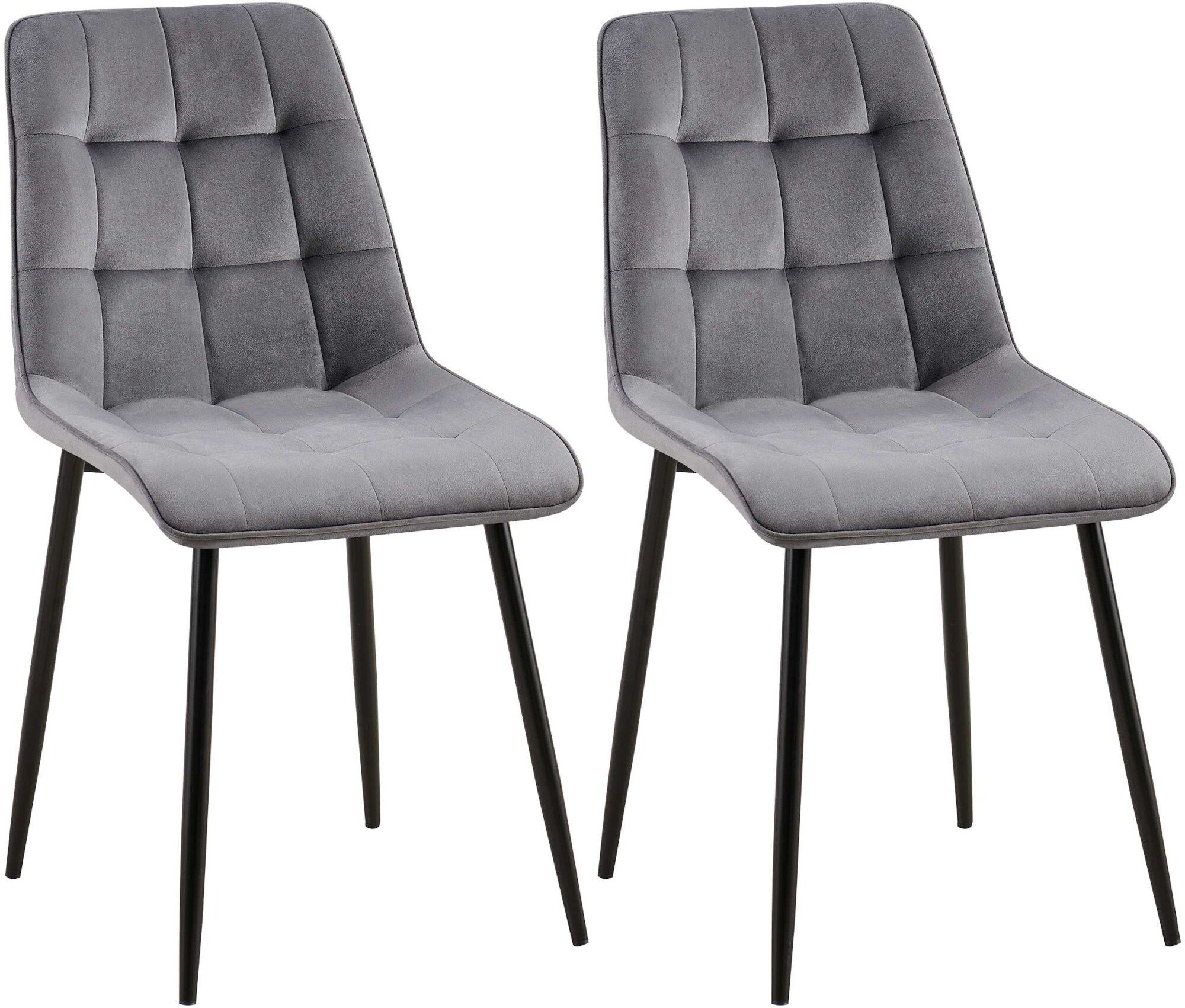 CLP 2er Set Esszimmerstuhl Gifford I Polsterstuhl mit Samtbezug I K&uuml;chenstuhl mit R&uuml;ckenlehne - Bild 1