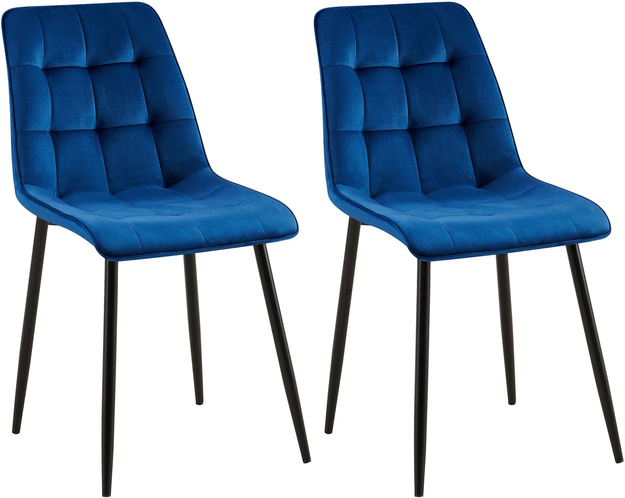 CLP 2er Set Esszimmerstuhl Gifford I Polsterstuhl mit Samtbezug I K&uuml;chenstuhl mit R&uuml;ckenlehne - Bild 1