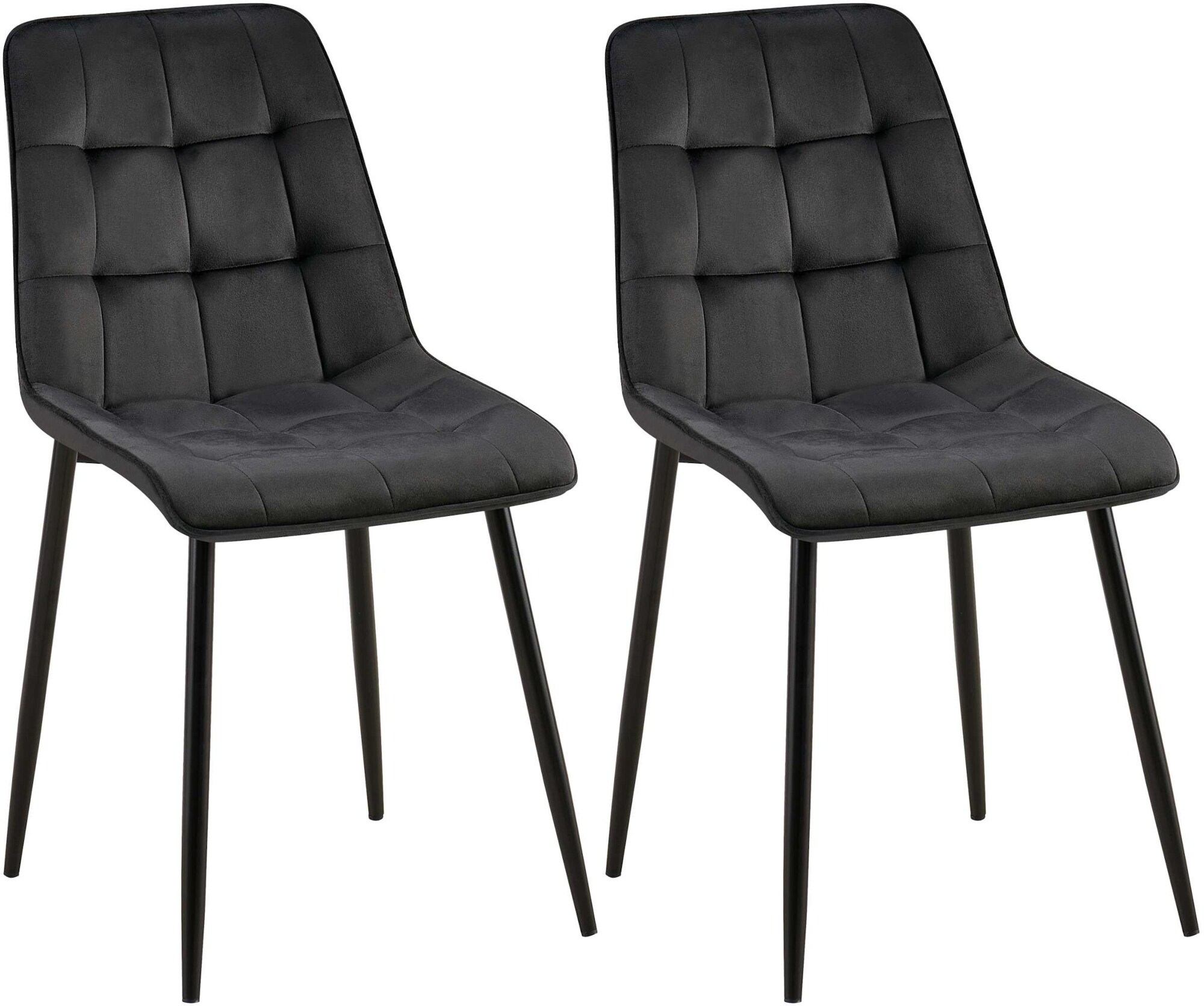 CLP 2er Set Esszimmerstuhl Gifford I Polsterstuhl mit Samtbezug I K&uuml;chenstuhl mit R&uuml;ckenlehne - Bild 1