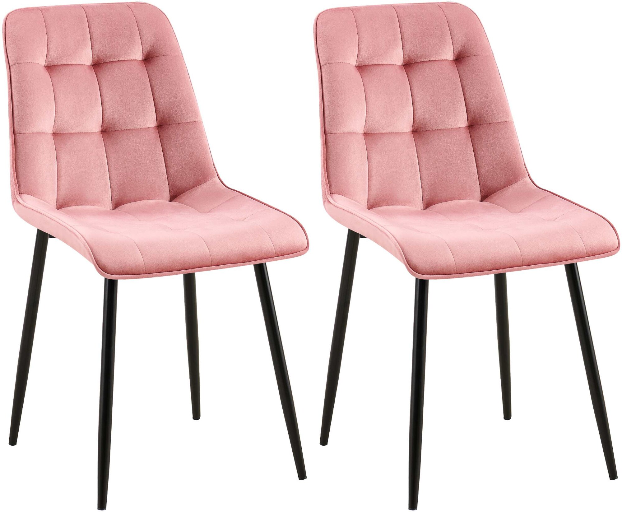 CLP 2er Set Esszimmerstuhl Gifford I Polsterstuhl mit Samtbezug I K&uuml;chenstuhl mit R&uuml;ckenlehne - Bild 1