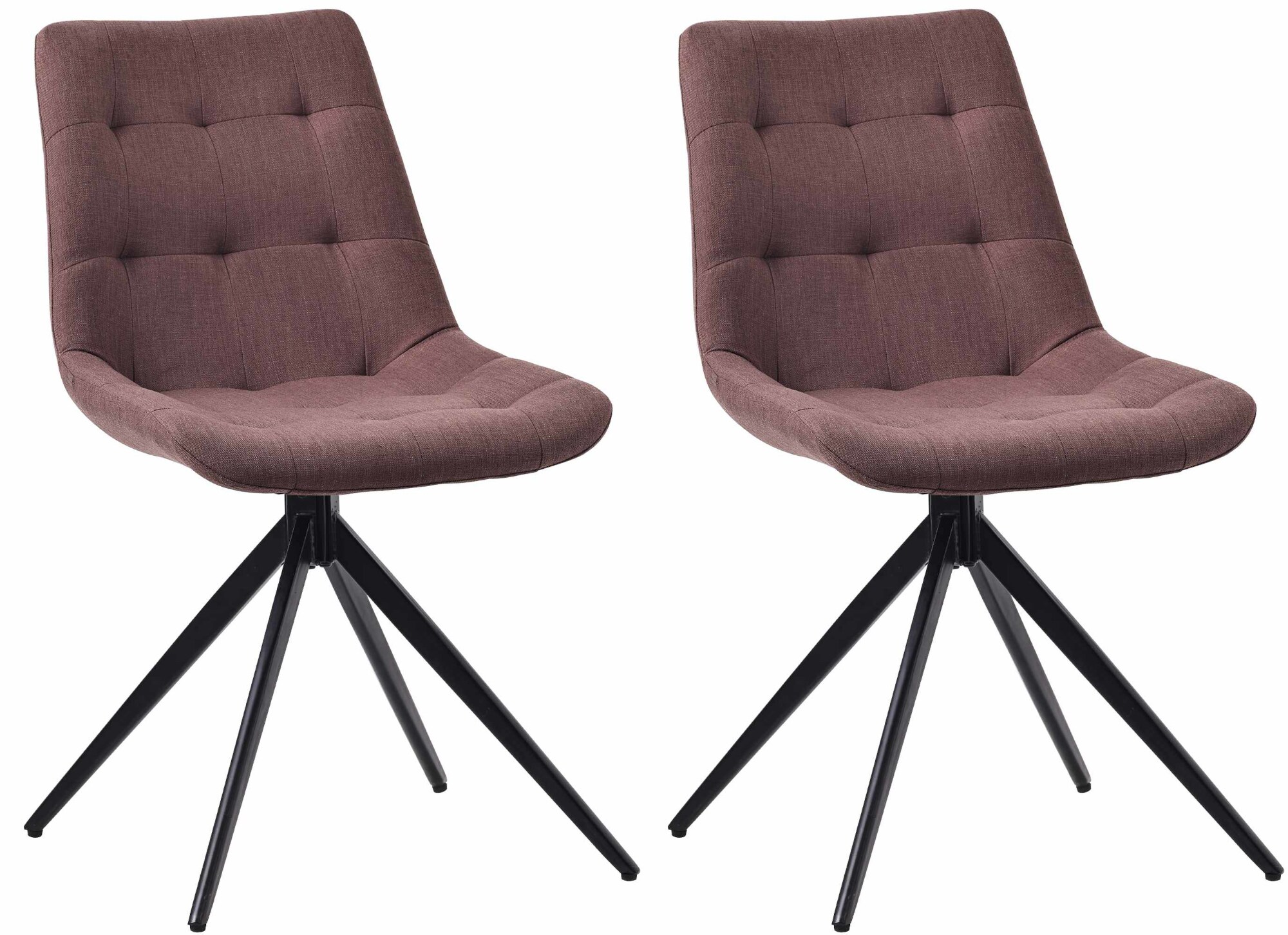 CLP 2er Set Esszimmerstuhl Merna I K&uuml;chenstuhl gepolstert und schwenkbar I Polsterstuhl mit R&uuml;ckenlehne - Bild 1