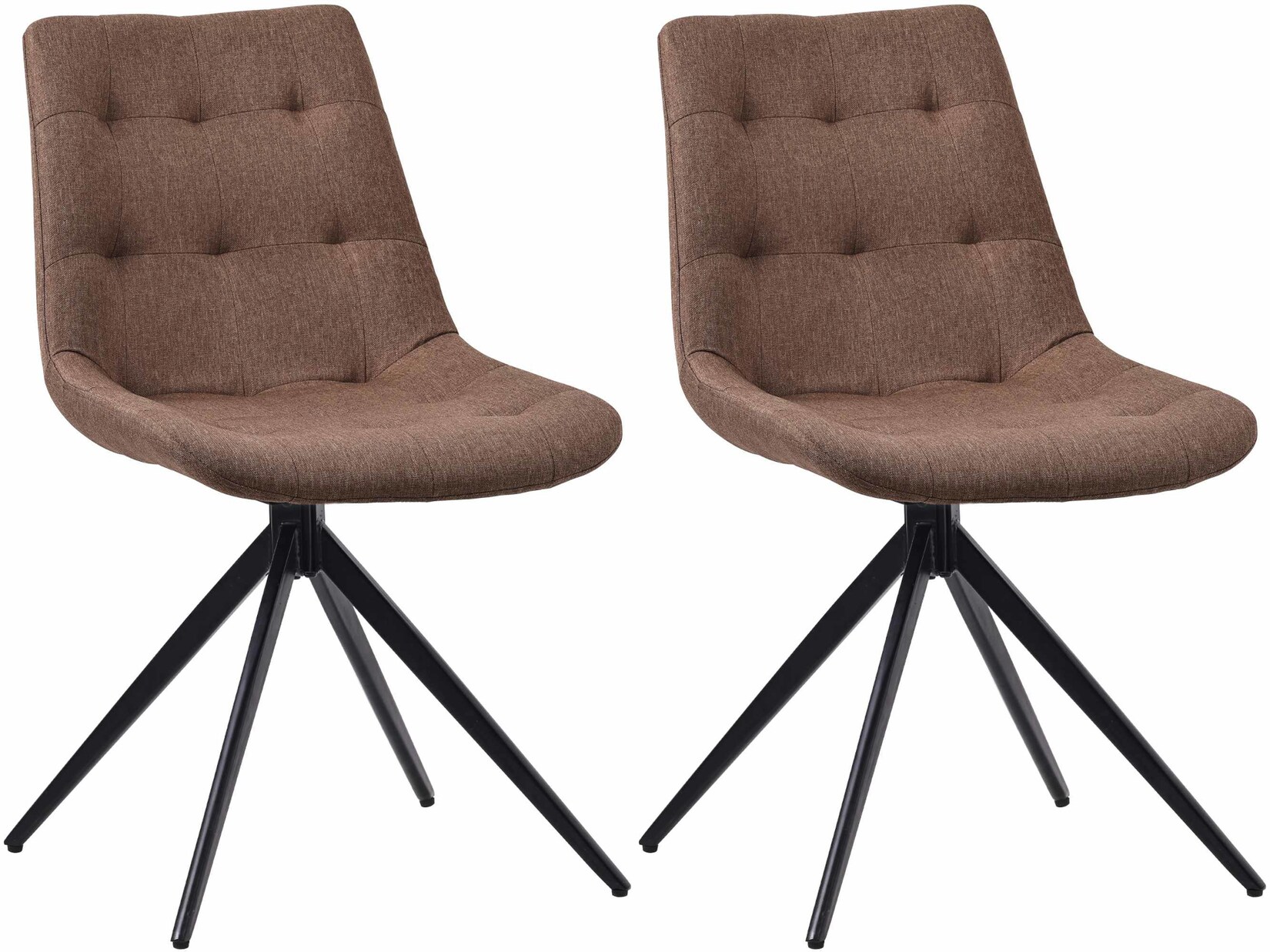 CLP 2er Set Esszimmerstuhl Merna I Küchenstuhl gepolstert und schwenkbar I Polsterstuhl mit Rückenlehne | 04255716364359