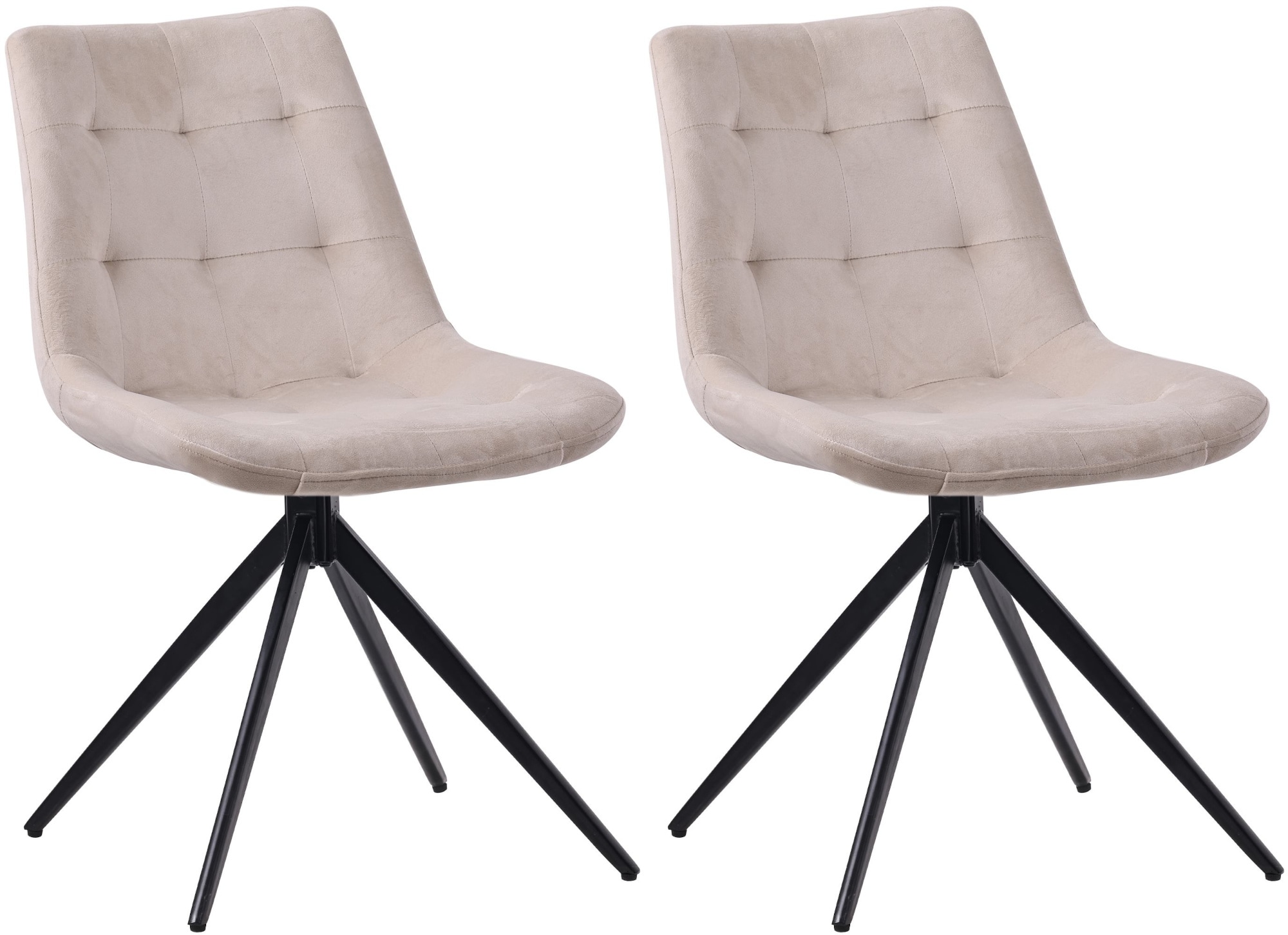 CLP 2er Set Esszimmerstuhl Merna I K&uuml;chenstuhl gepolstert und schwenkbar I Polsterstuhl mit R&uuml;ckenlehne - Bild 1