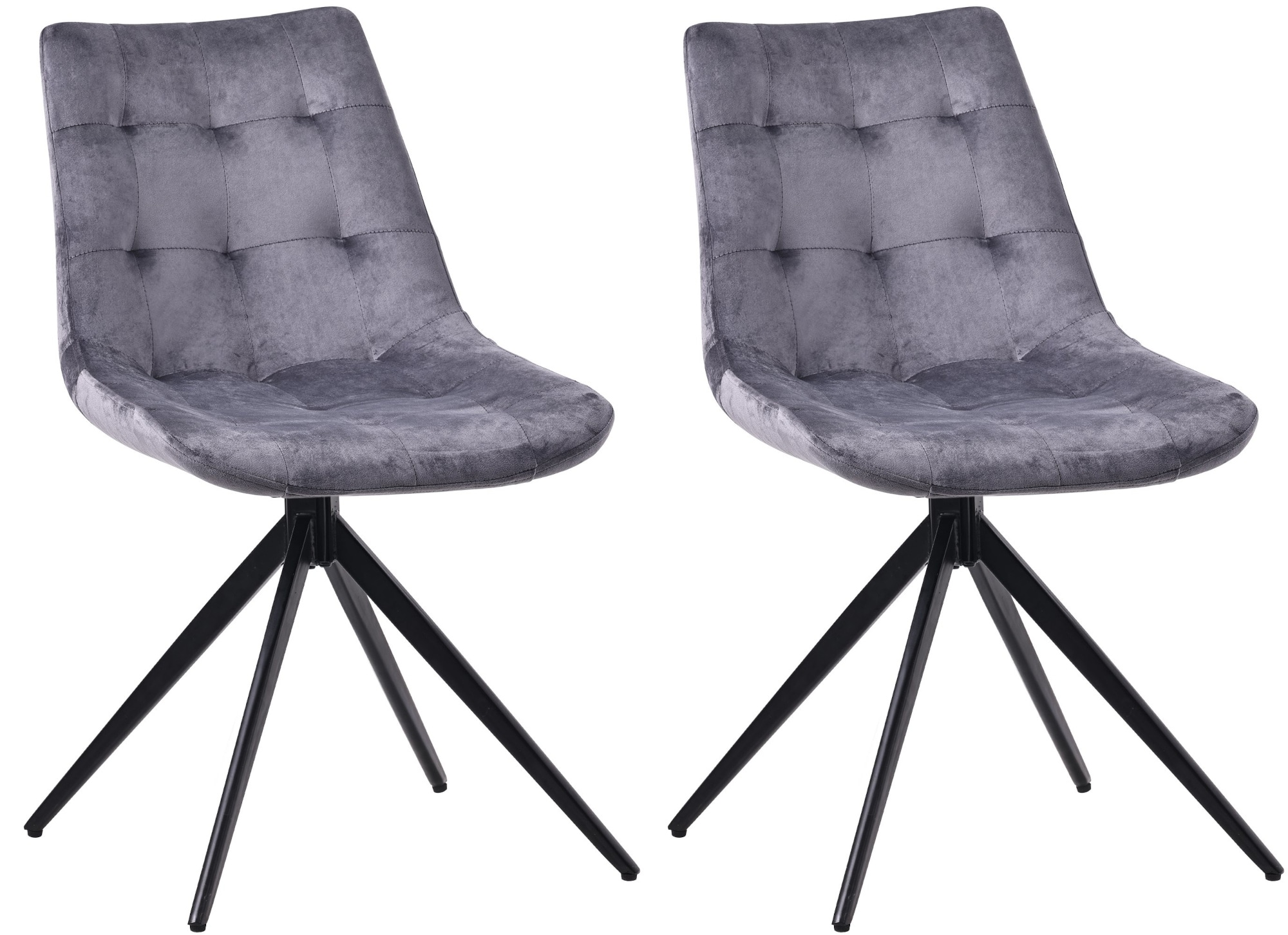 CLP 2er Set Esszimmerstuhl Merna I K&uuml;chenstuhl gepolstert und schwenkbar I Polsterstuhl mit R&uuml;ckenlehne - Bild 1