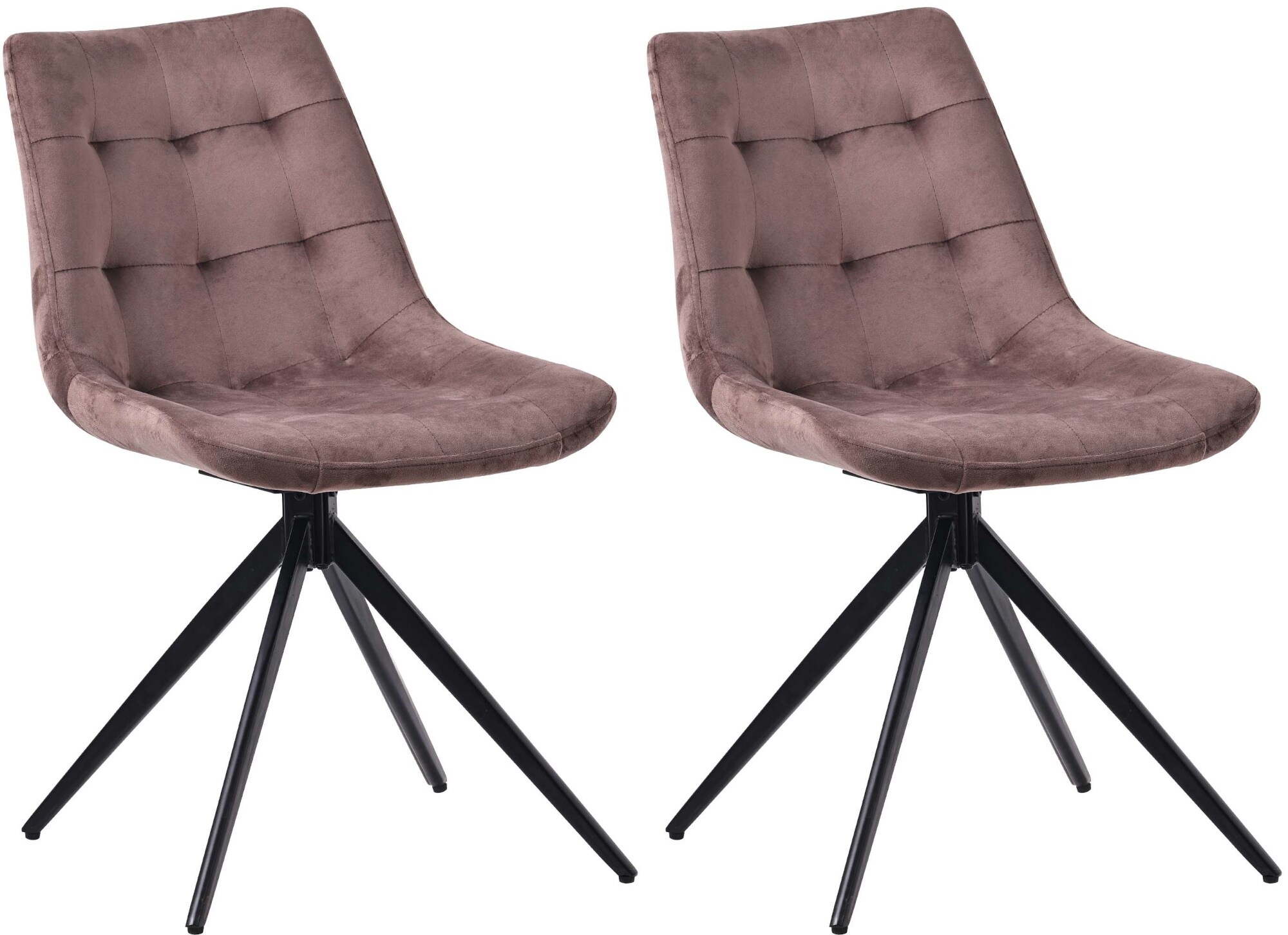 CLP 2er Set Esszimmerstuhl Merna I K&uuml;chenstuhl gepolstert und schwenkbar I Polsterstuhl mit R&uuml;ckenlehne - Bild 1