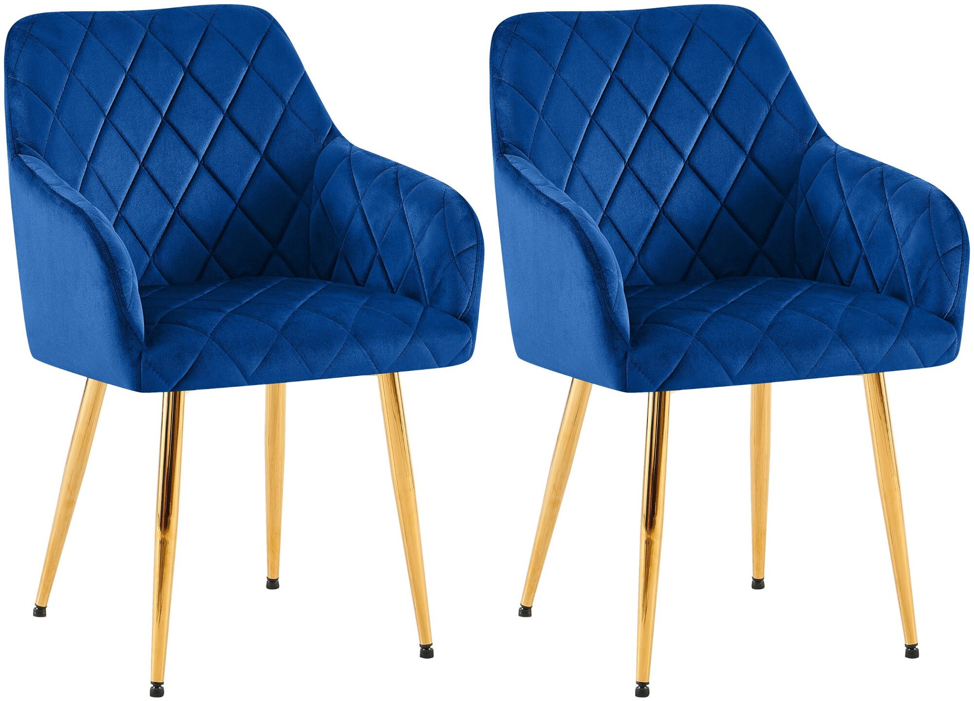 CLP 2er Set Esszimmerst&uuml;hle Monett I Polsterst&uuml;hle mit Samtbezug I K&uuml;chenst&uuml;hle mit stabilem Metallgestell - Bild 1