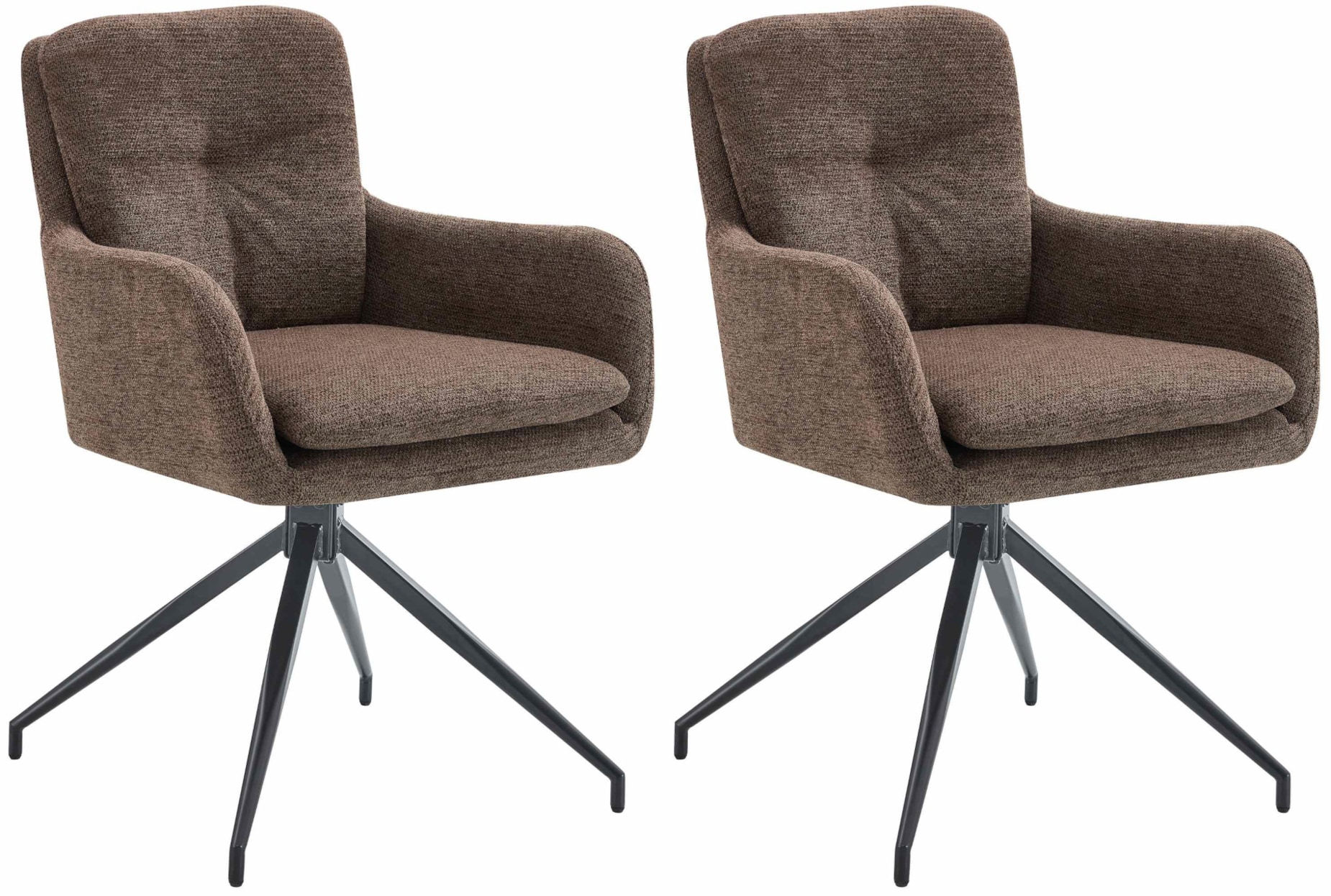 CLP Esszimmerst&uuml;hle 2er Set drehbar Pickett Stoff, 180&deg; schwenkbare Sessel mit Armlehnen und R&uuml;ckenlehnen, belastbar bis 150 kg - Bild 1