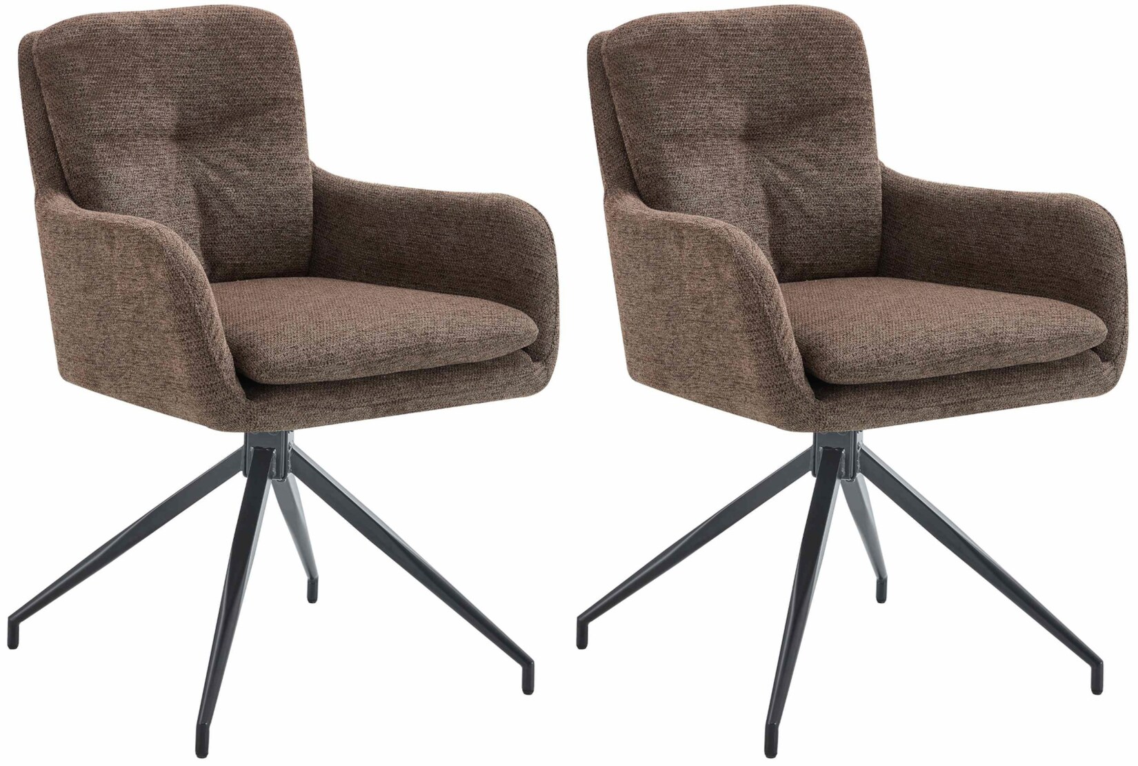 CLP Esszimmerstühle 2er Set drehbar Pickett Stoff, 180° schwenkbare Sessel mit Armlehnen und Rückenlehnen, belastbar bis 150 kg | 04255716364830