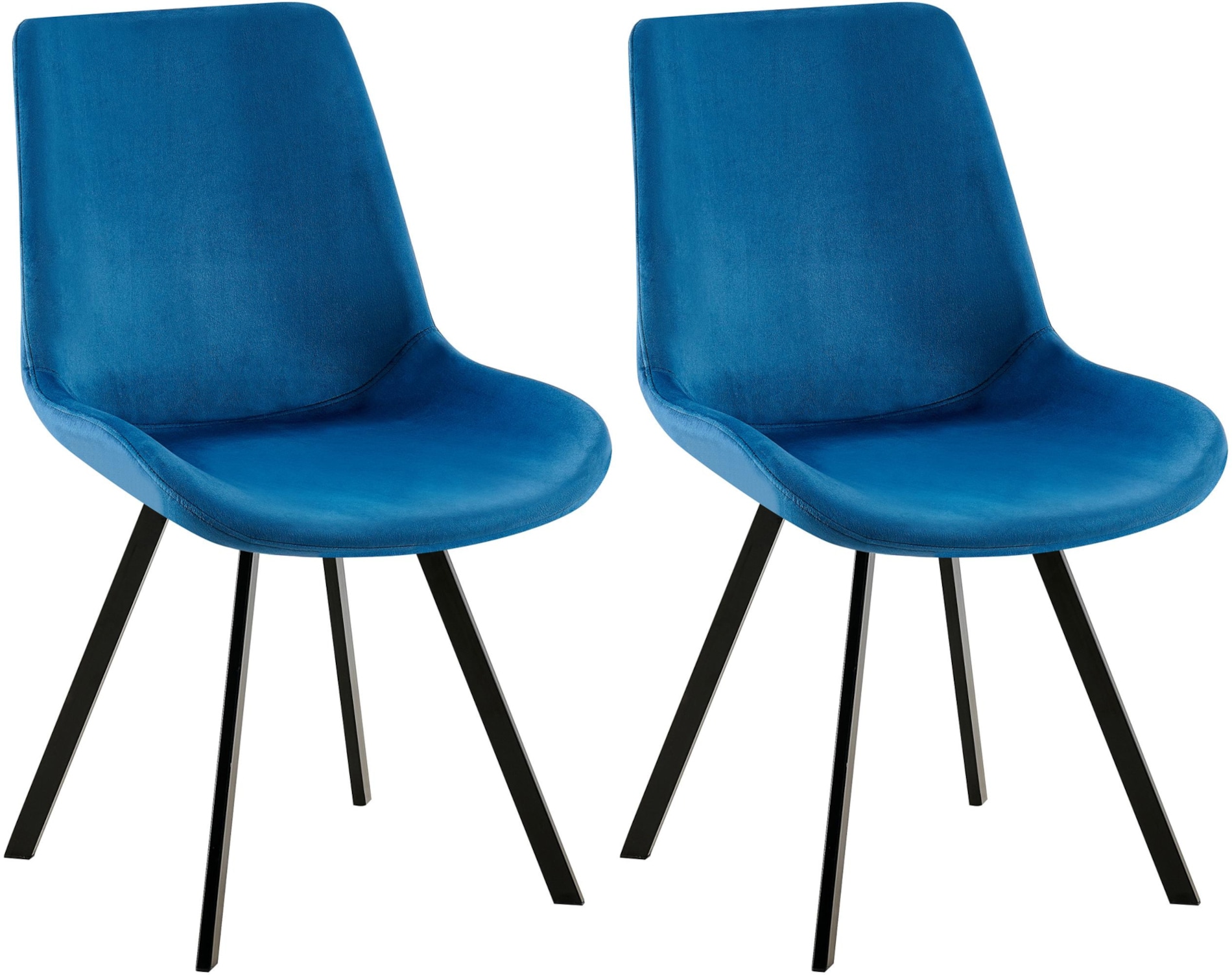 CLP 2er Set Esszimmerstuhl Lewes mit Samtbezug I 360 Grad drehbarer Polsterstuhl I K&uuml;chenstuhl mit R&uuml;ckenlehne - Bild 1