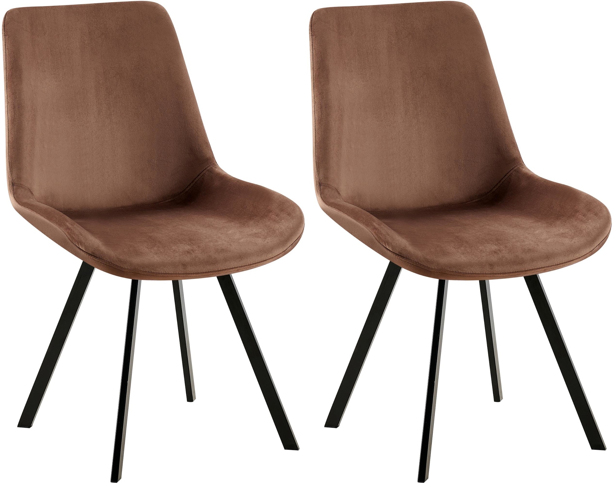 CLP 2er Set Esszimmerstuhl Lewes mit Samtbezug I 360 Grad drehbarer Polsterstuhl I K&uuml;chenstuhl mit R&uuml;ckenlehne - Bild 1