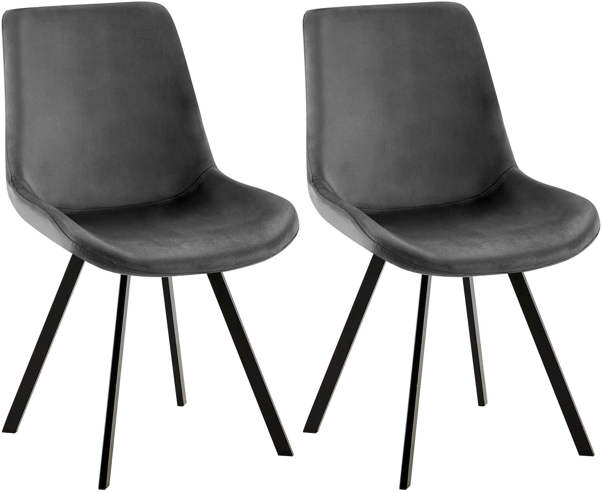 CLP 2er Set Esszimmerstuhl Lewes mit Samtbezug I 360 Grad drehbarer Polsterstuhl I K&uuml;chenstuhl mit R&uuml;ckenlehne - Bild 1