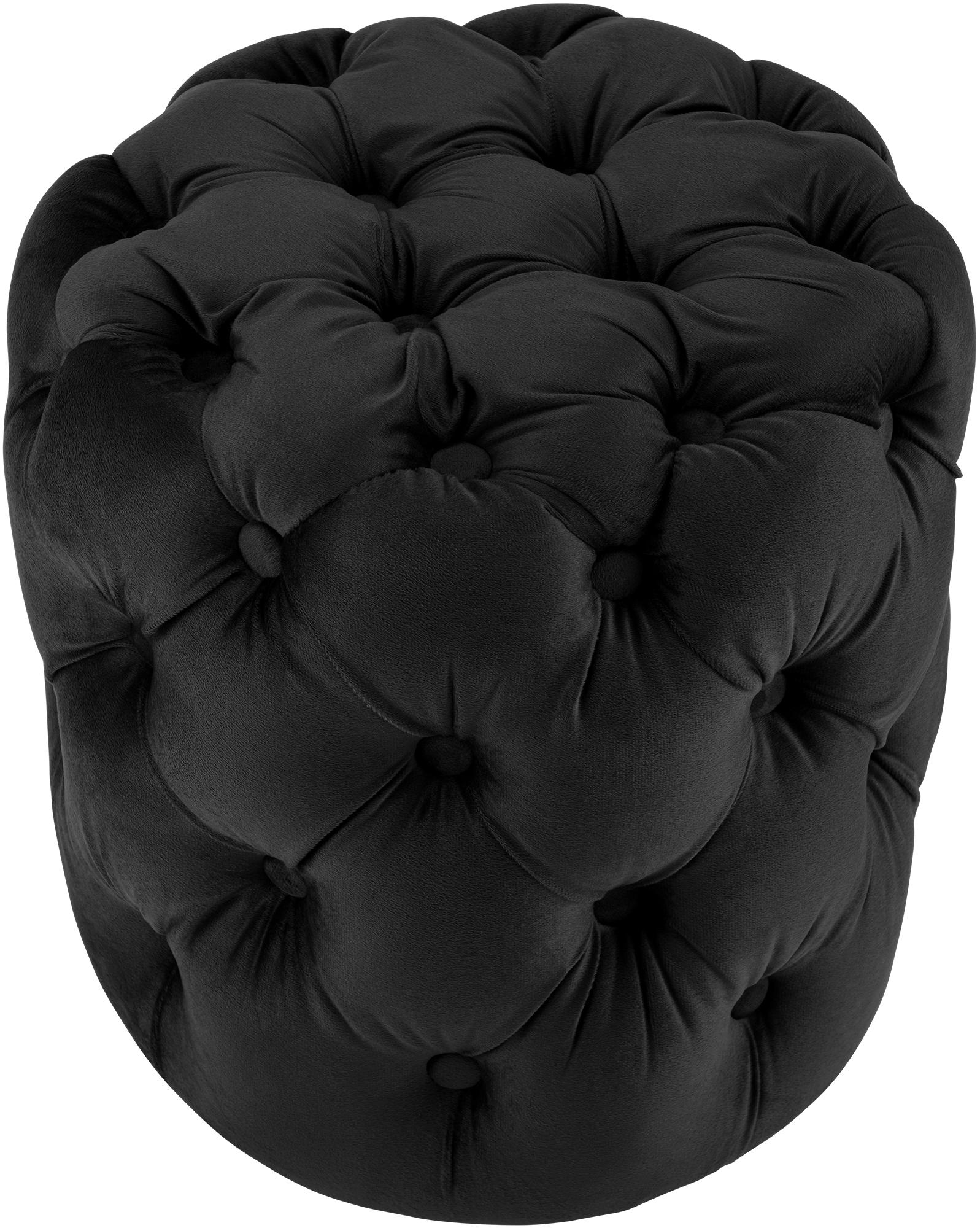 CLP Sitzhocker Samt rund Drancy, gepolstert mit Zierkn&ouml;pfen, Chesterfield-Optik, Polsterhocker f&uuml;r Wohnzimmer & Schlafzimmer - Bild 1