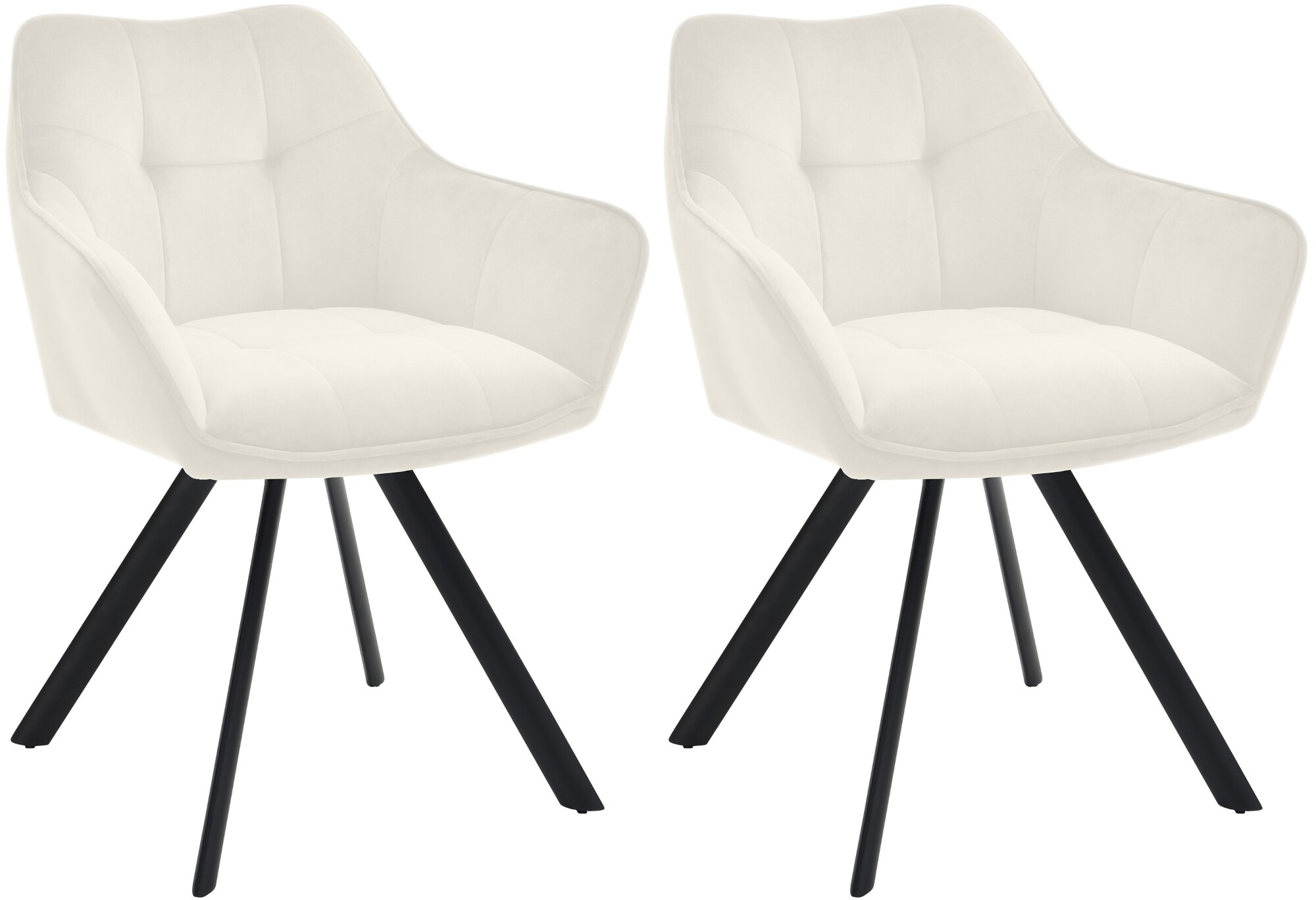 CLP 2er Set Esszimmerstuhl Scott I 180&deg; drehbar & mit R&uuml;ckstellfunktion I Sessel mit Metallgestell und Bodenschonern I Samt oder Stoff - Bild 1