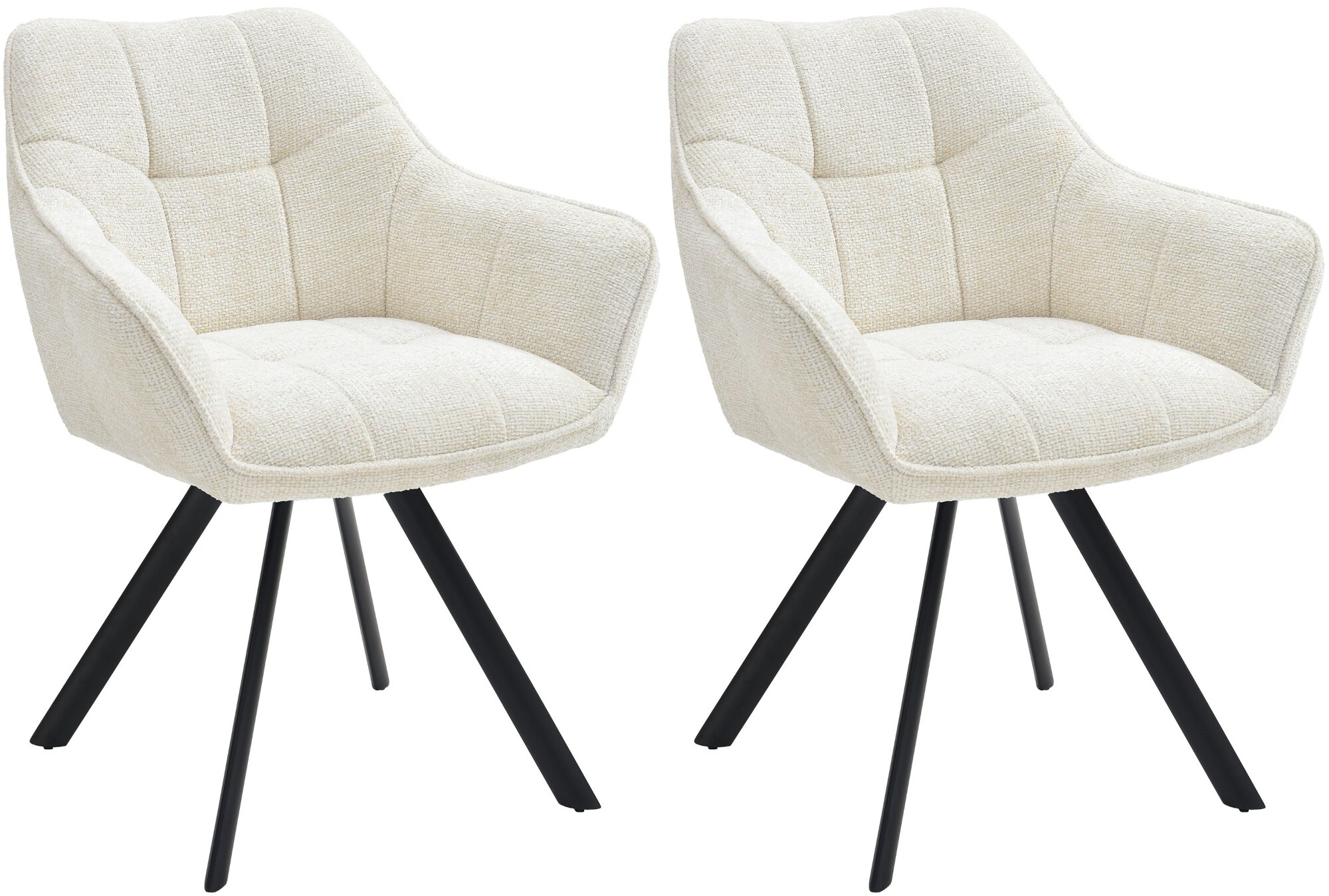 CLP 2er Set Esszimmerstuhl Scott I 180&deg; drehbar & mit R&uuml;ckstellfunktion I Sessel mit Metallgestell und Bodenschonern I Samt oder Stoff - Bild 1