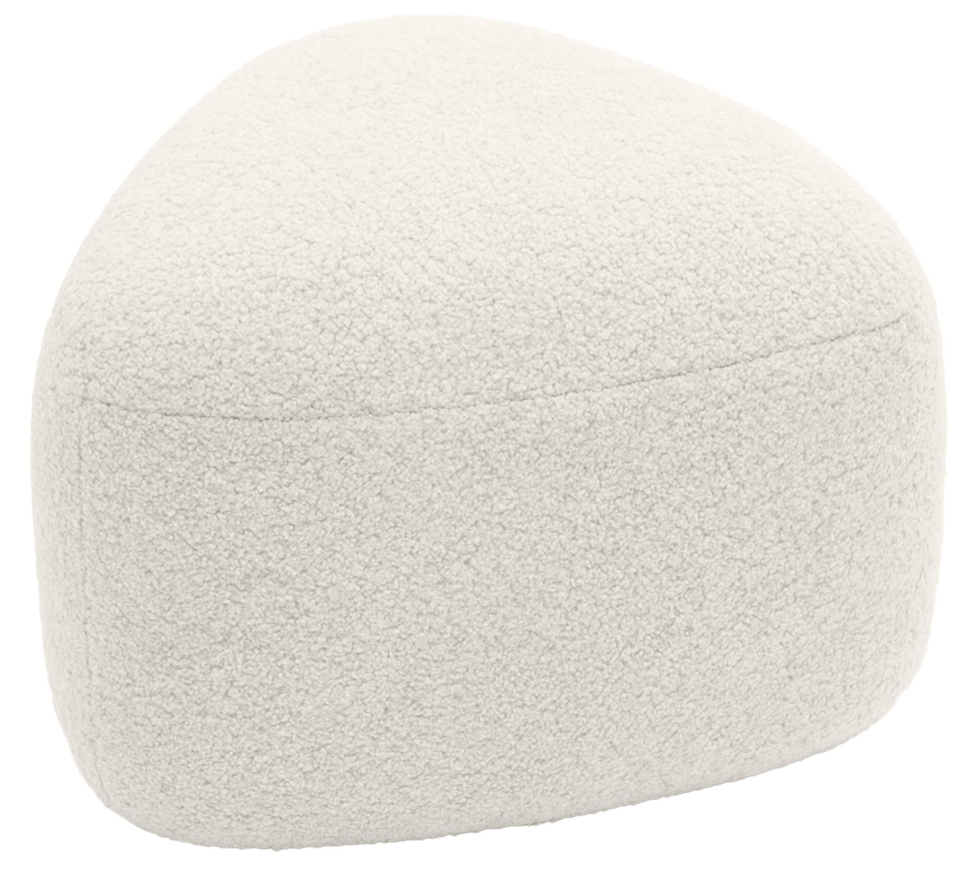 CLP Sitzhocker oval Alfrisa, Polsterhocker mit Teddystoff, Fu&szlig;hocker gepolstert f&uuml;r Wohnzimmer und Schlafzimmer, Holzgestell stabil - Bild 1