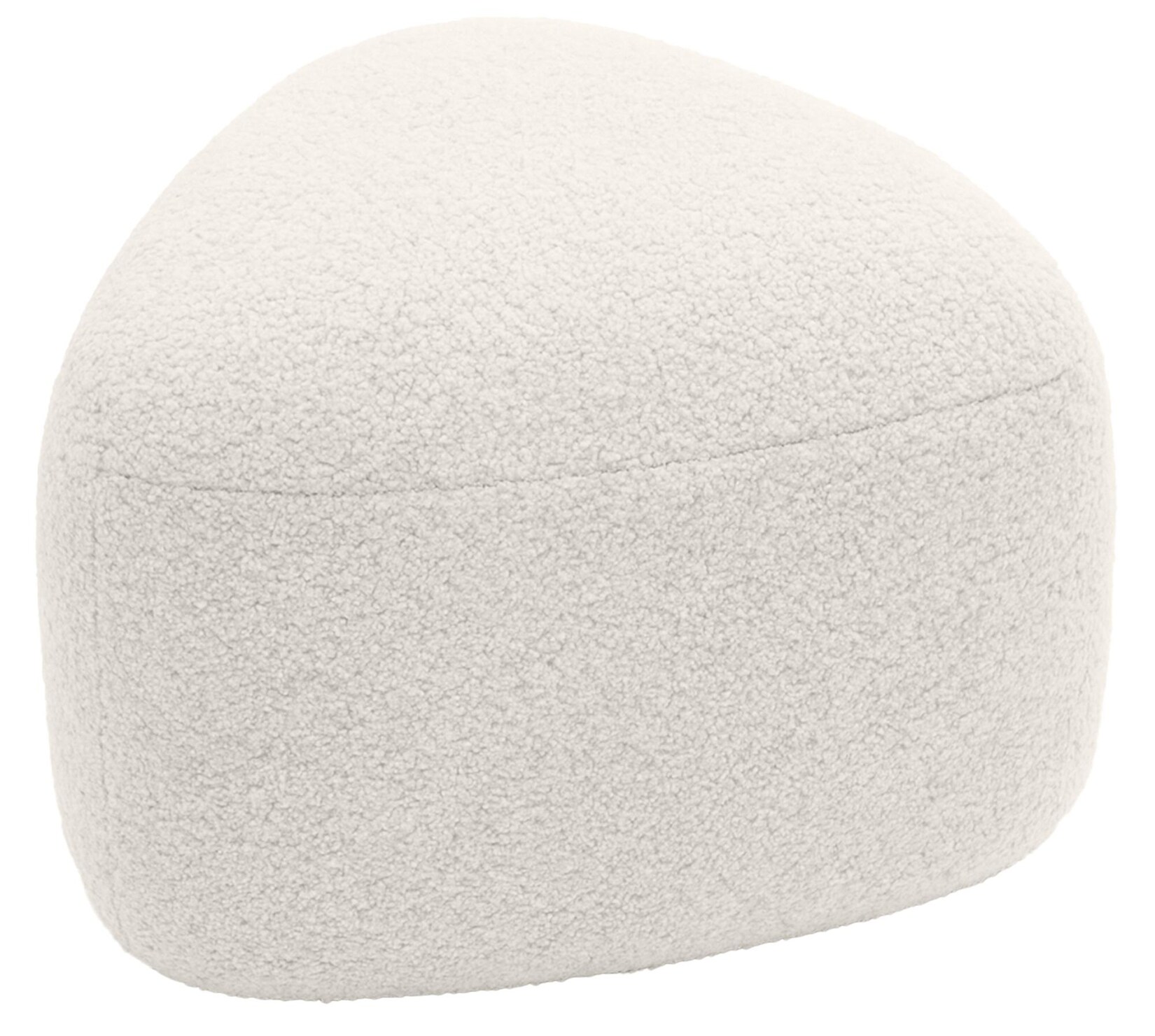CLP Sitzhocker oval Alfrisa, Polsterhocker mit Teddystoff, Fußhocker gepolstert für Wohnzimmer und Schlafzimmer, Holzgestell stabil