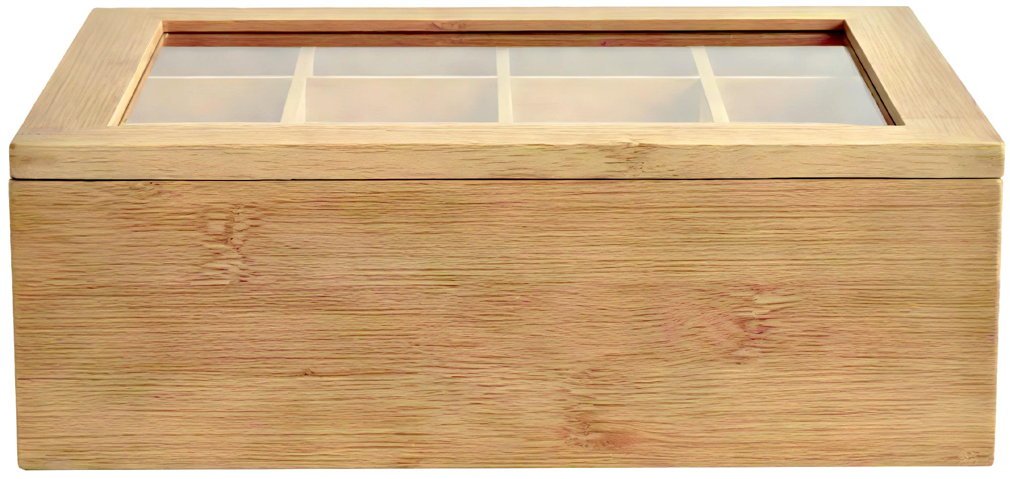 CLP Teebox fr Teebeutel Holz Laprino, Teeaufbewahrung aus Bambus, Teekiste  mit 12 Fchern, Deckel mit Sichtfenster und Magnetverschluss online kaufen  bei Netto
