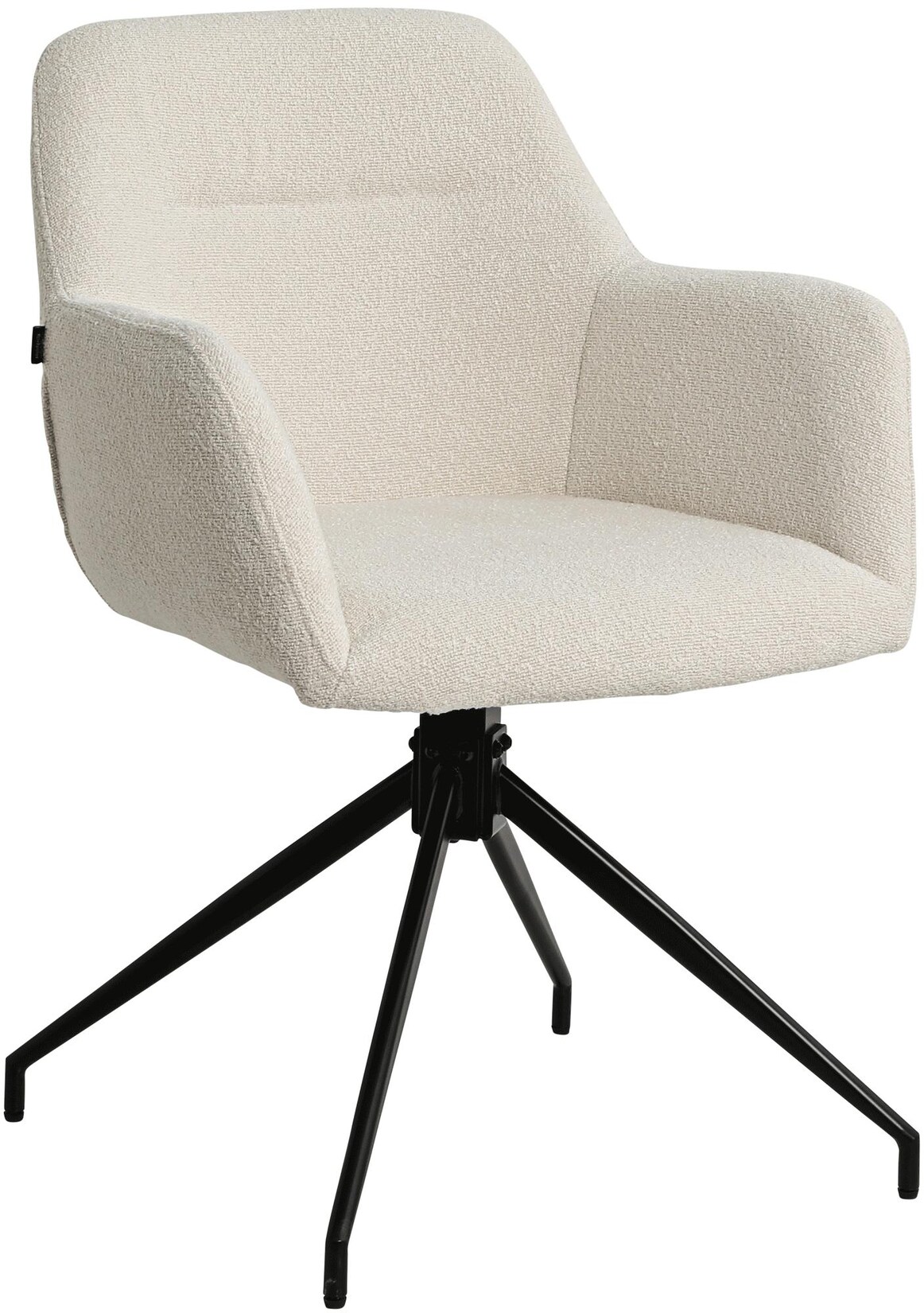 CLP Esszimmerstuhl drehbar Merlinda mit Teddystoff, Sessel gepolstert 360° schwenkbar, Polsterstuhl mit Armlehnen und Rückenlehne
