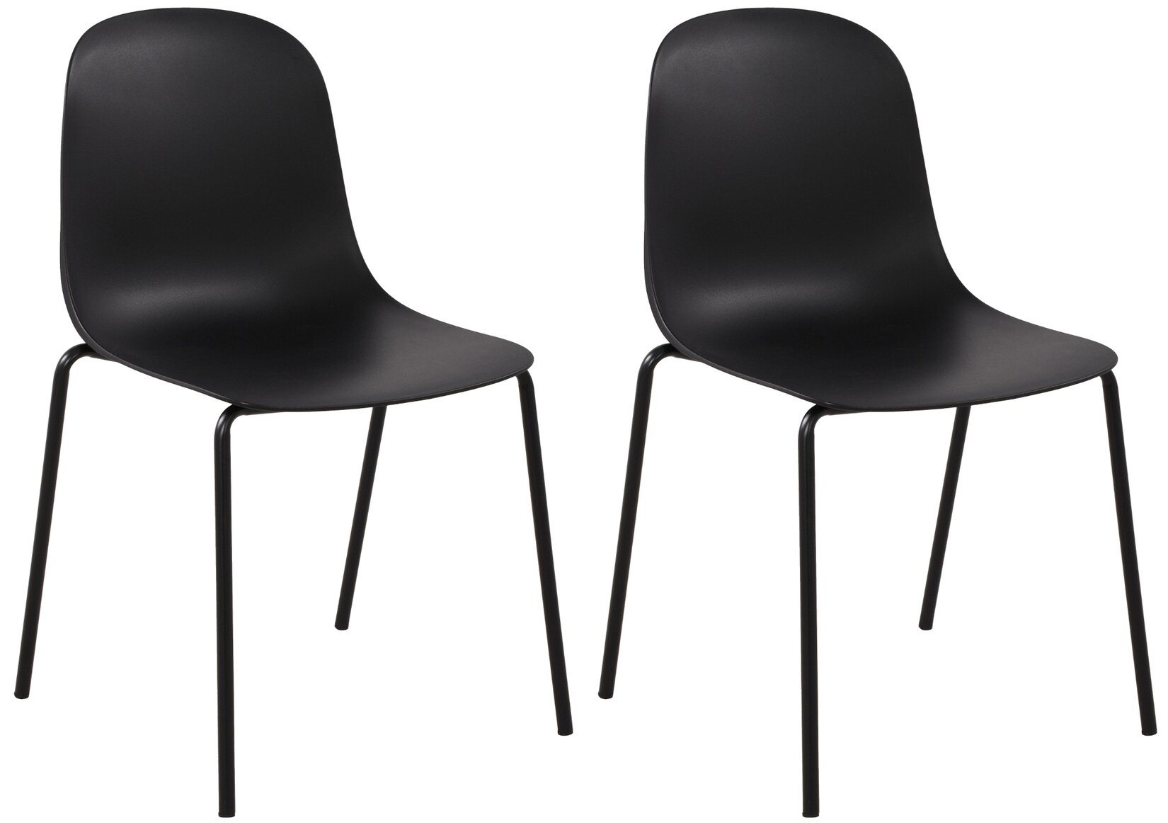 CLP 2er Set Stapelstuhl Hardin, mit ergonomischer Kunststoffschale und stabilem Metallgestell, geeignet für Esszimmer, Konferenzraum und Küche