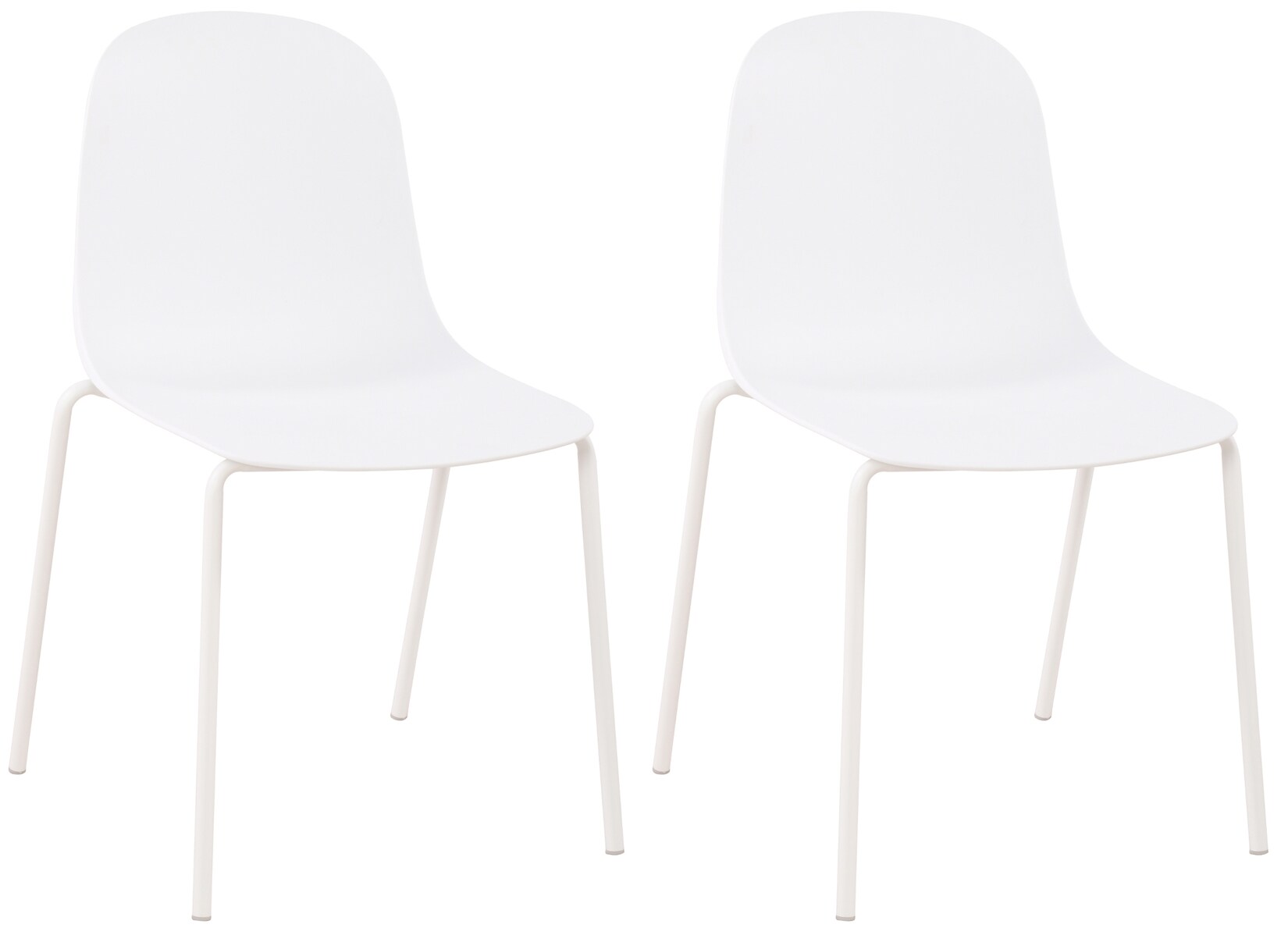 CLP 2er Set Stapelstuhl Hardin, mit ergonomischer Kunststoffschale und stabilem Metallgestell, geeignet für Esszimmer, Konferenzraum und Küche