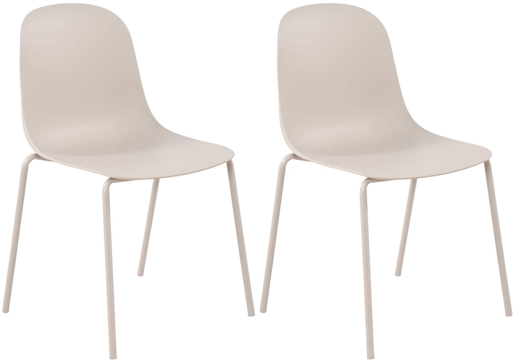 CLP 2er Set Stapelstuhl Hardin, mit ergonomischer Kunststoffschale und stabilem Metallgestell, geeignet für Esszimmer, Konferenzraum und Küche
