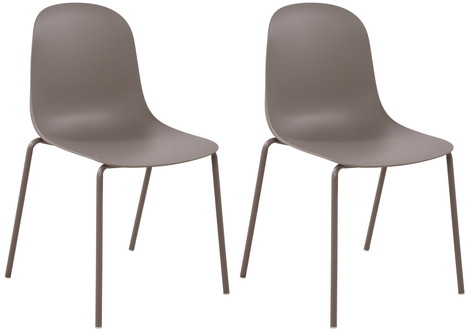 CLP 2er Set Stapelstuhl Hardin, mit ergonomischer Kunststoffschale und stabilem Metallgestell, geeignet für Esszimmer, Konferenzraum und Küche