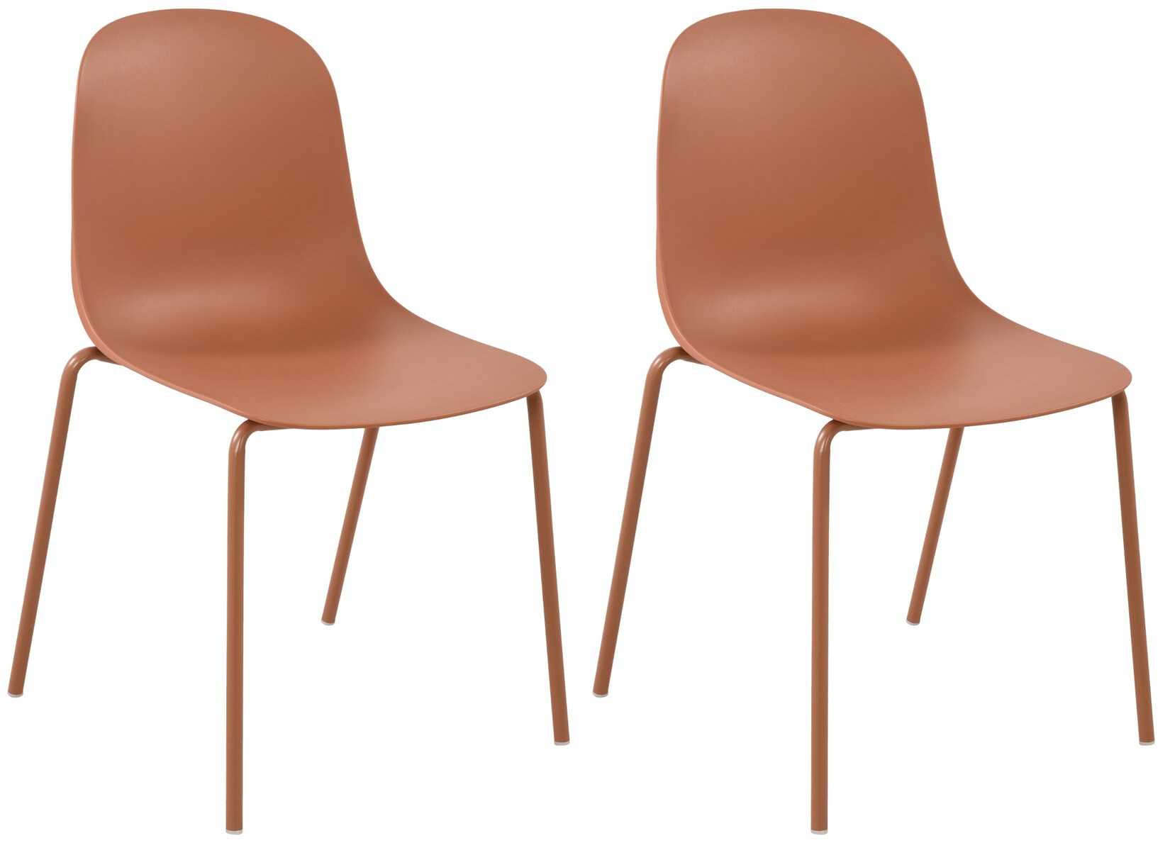 CLP 2er Set Stapelstuhl Hardin, mit ergonomischer Kunststoffschale und stabilem Metallgestell, geeignet für Esszimmer, Konferenzraum und Küche
