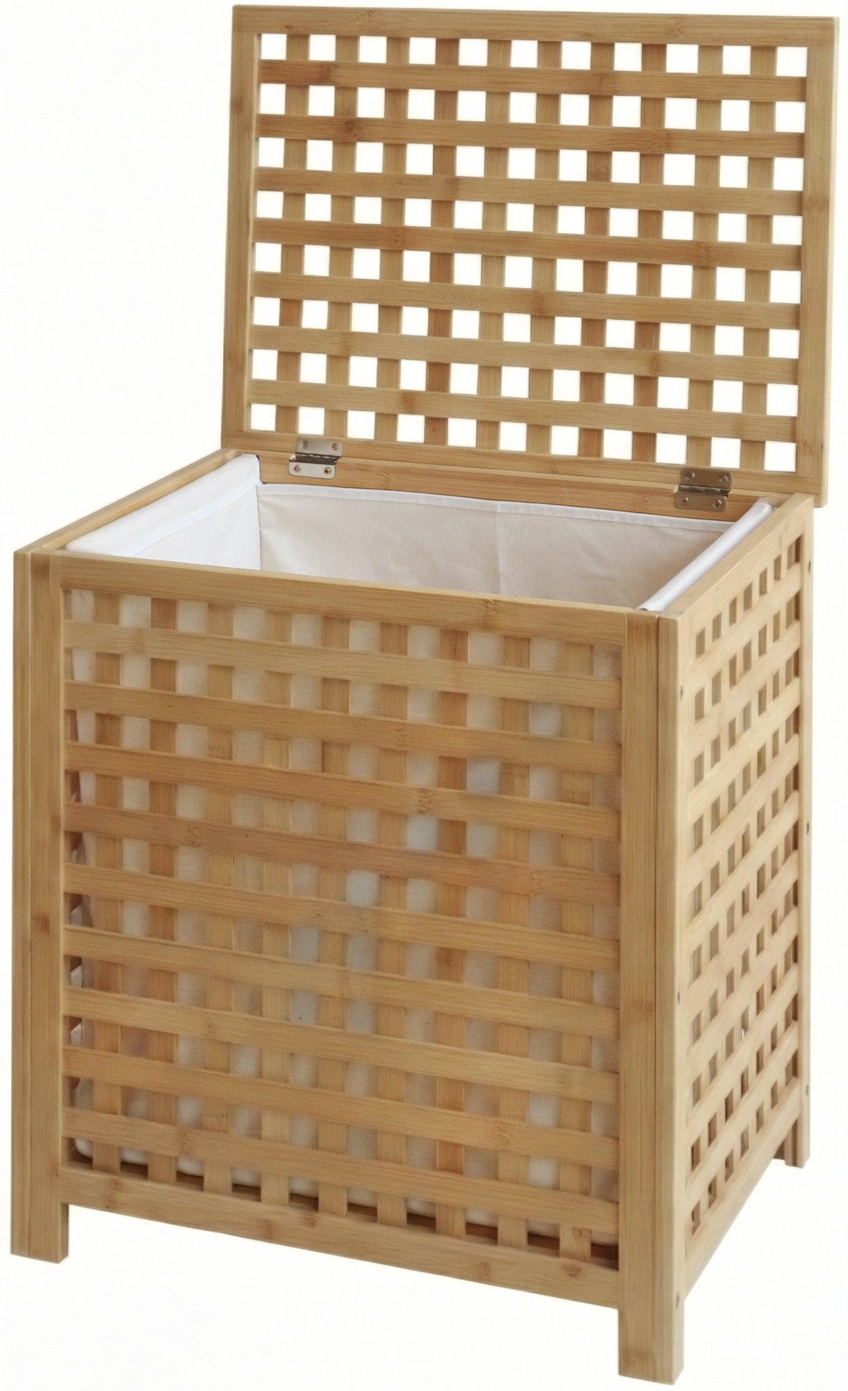 CLP W&auml;schebox f&uuml;r Schmutzw&auml;sche Ronthy, W&auml;schesammler Holz W&auml;schesack 70L waschbar herausnehmbar, Bambusrahmen f&uuml;r Badezimmer - Bild 1