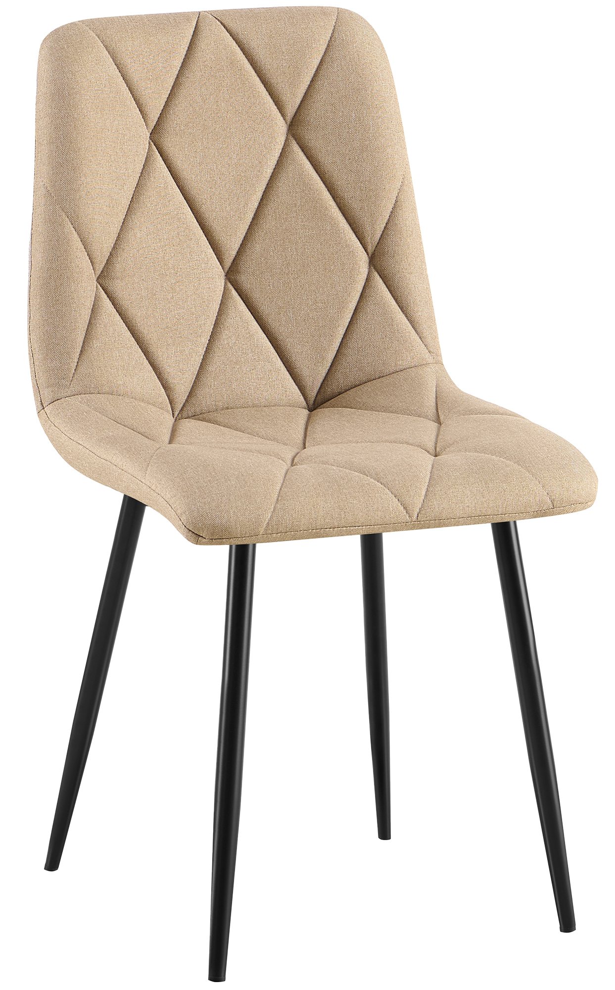 CLP Esszimmerstuhl gepolstert Clairton, K&uuml;chenstuhl mit gestepptem Bezug, mit schwarzem Metallgestell, bis 150 kg belastbar - Bild 1