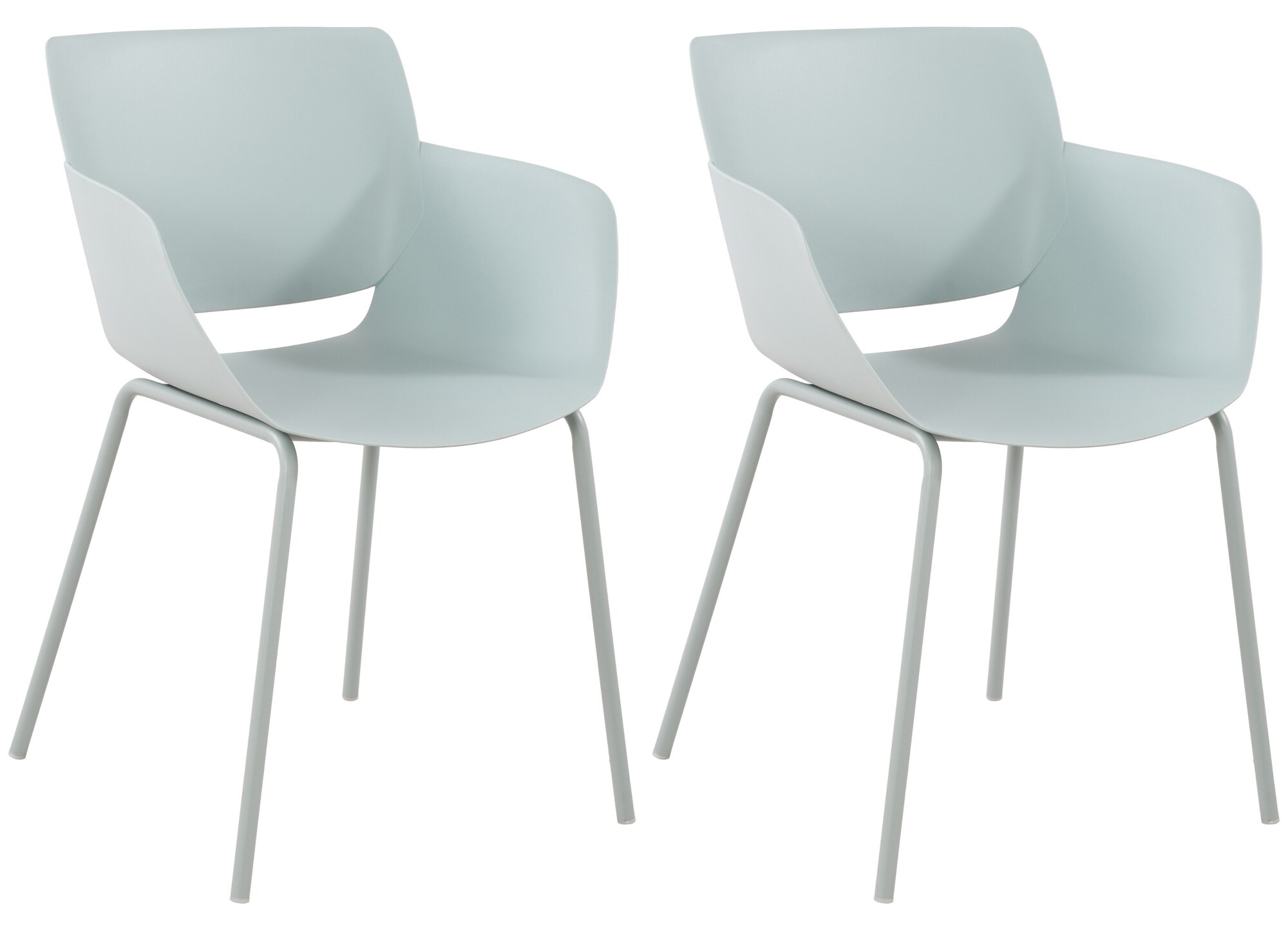 CLP 2er Set Gartenstuhl Alpena I wetterfest und UV-best&auml;ndig I Metallgestell I Sessel f&uuml;r drau&szlig;en I Esszimmerstuhl - Bild 1