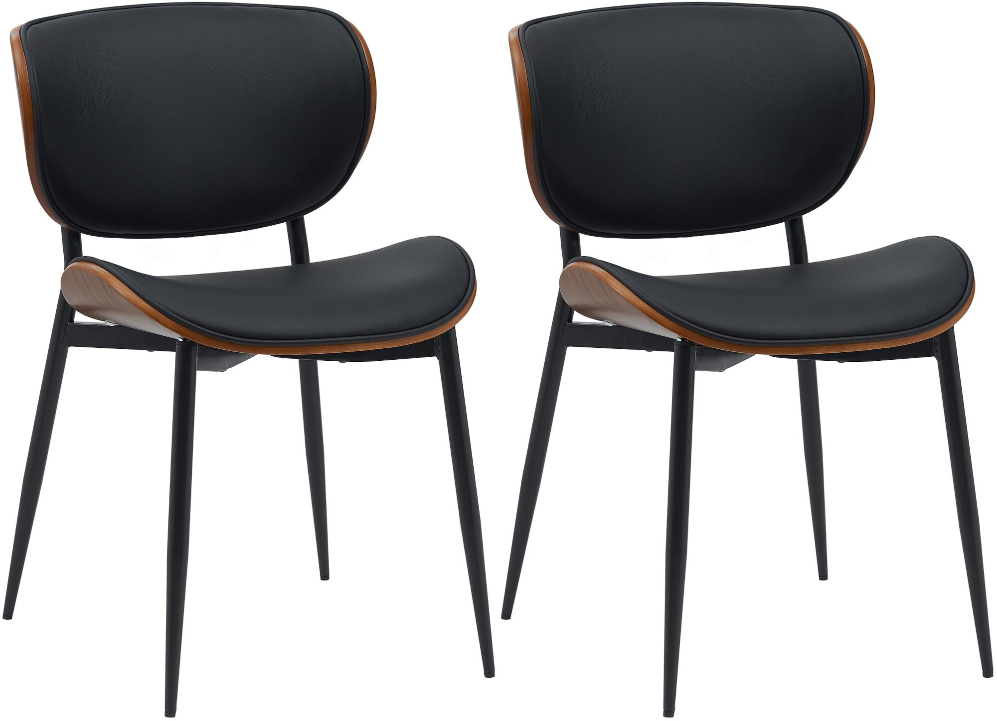 CLP 2er Set Esszimmerstuhl Enid mit R&uuml;ckenlehne und Polsterung I Sessel mit Kunstleder- oder Stoffbezug I mit Holz - Bild 1