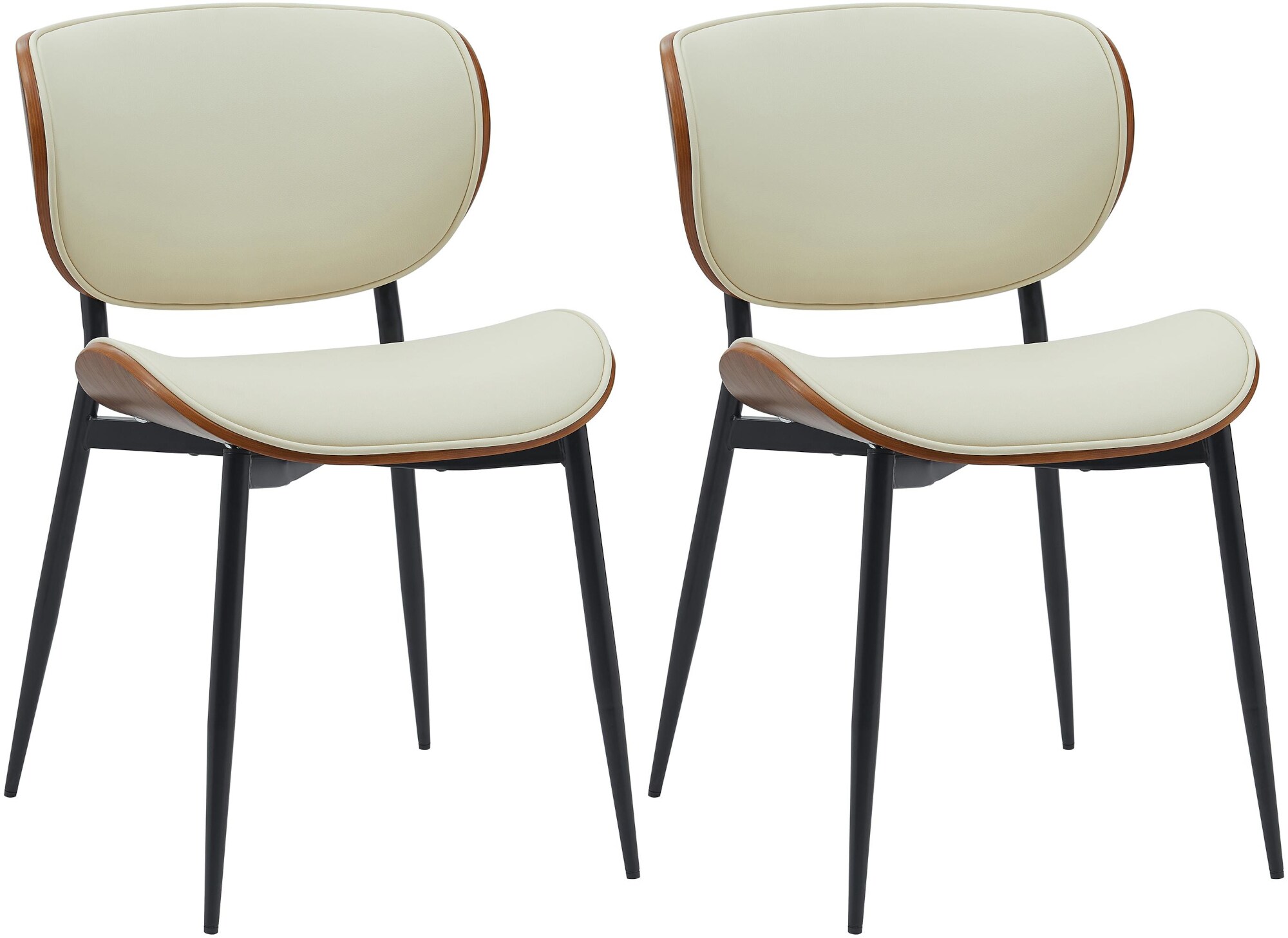 CLP 2er Set Esszimmerstuhl Enid mit R&uuml;ckenlehne und Polsterung I Sessel mit Kunstleder- oder Stoffbezug I mit Holz - Bild 1