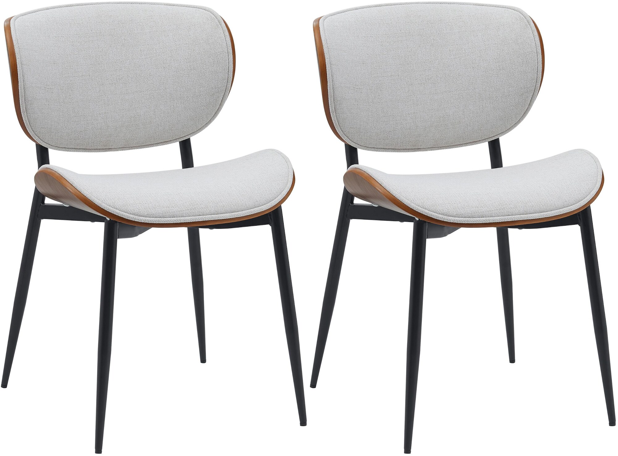 CLP 2er Set Esszimmerstuhl Enid mit R&uuml;ckenlehne und Polsterung I Sessel mit Kunstleder- oder Stoffbezug I mit Holz - Bild 1