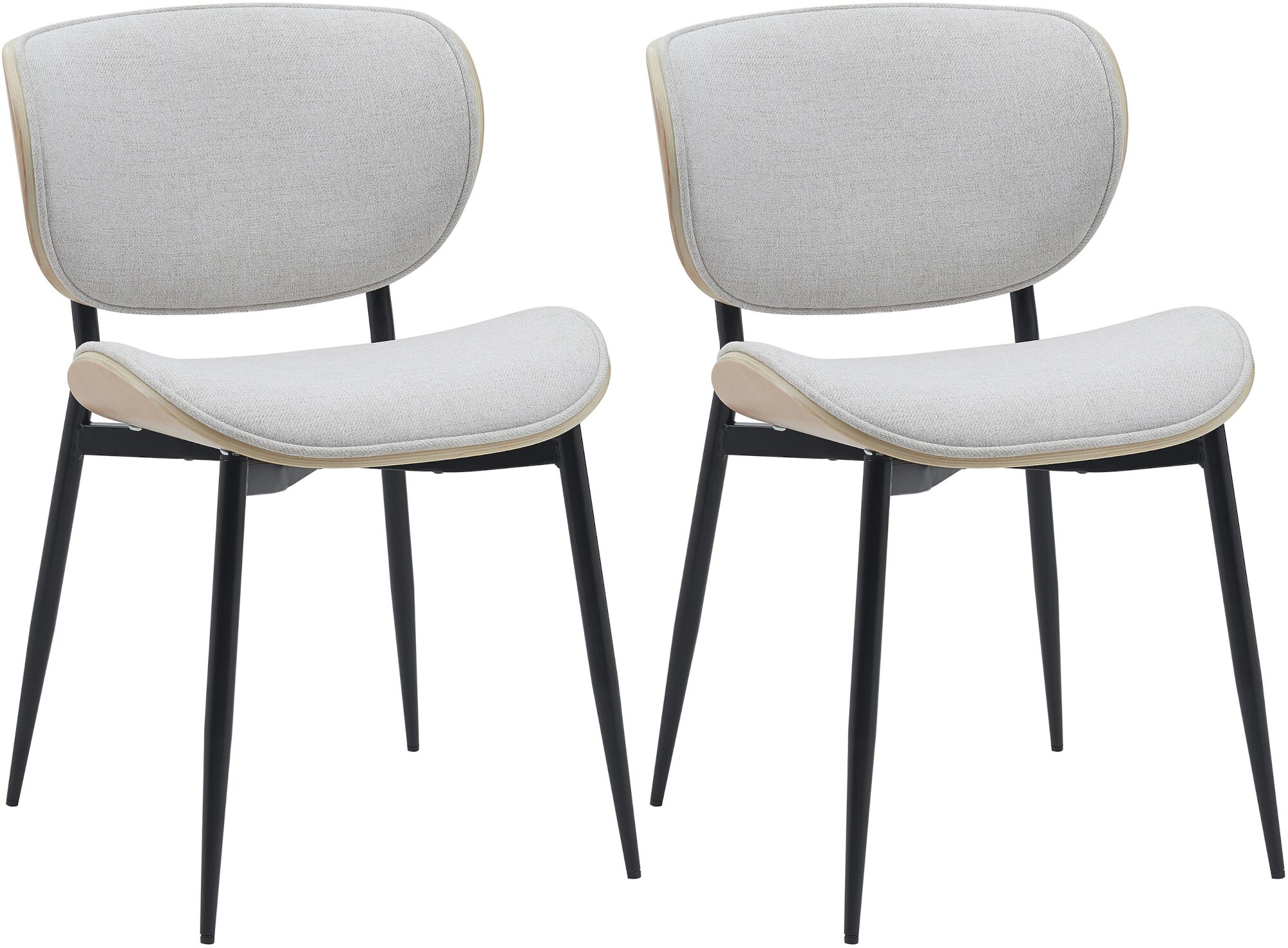 CLP 2er Set Esszimmerstuhl Enid mit R&uuml;ckenlehne und Polsterung I Sessel mit Kunstleder- oder Stoffbezug I mit Holz - Bild 1